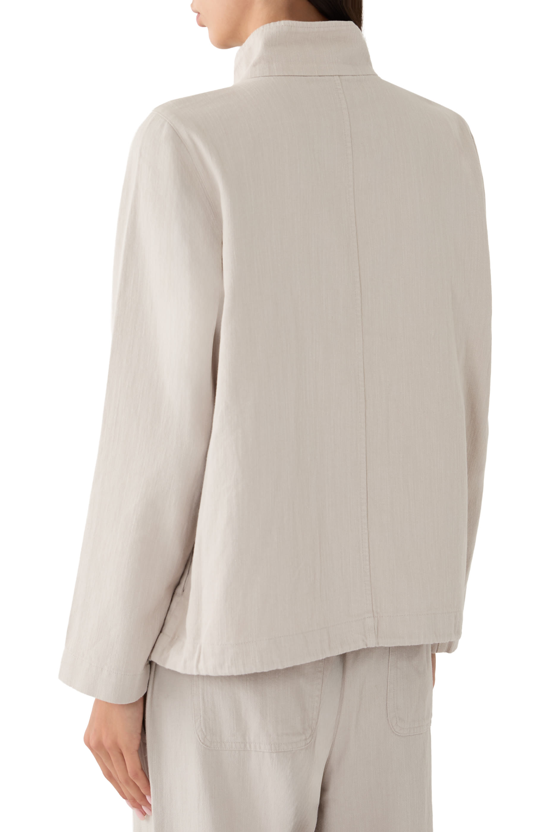 Slubby High Collar Jacket