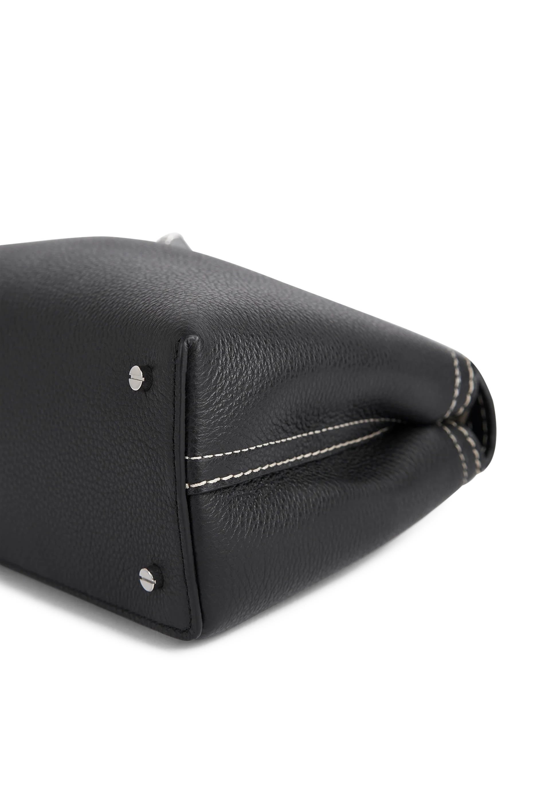 T-Lock Grained Leather Clutch