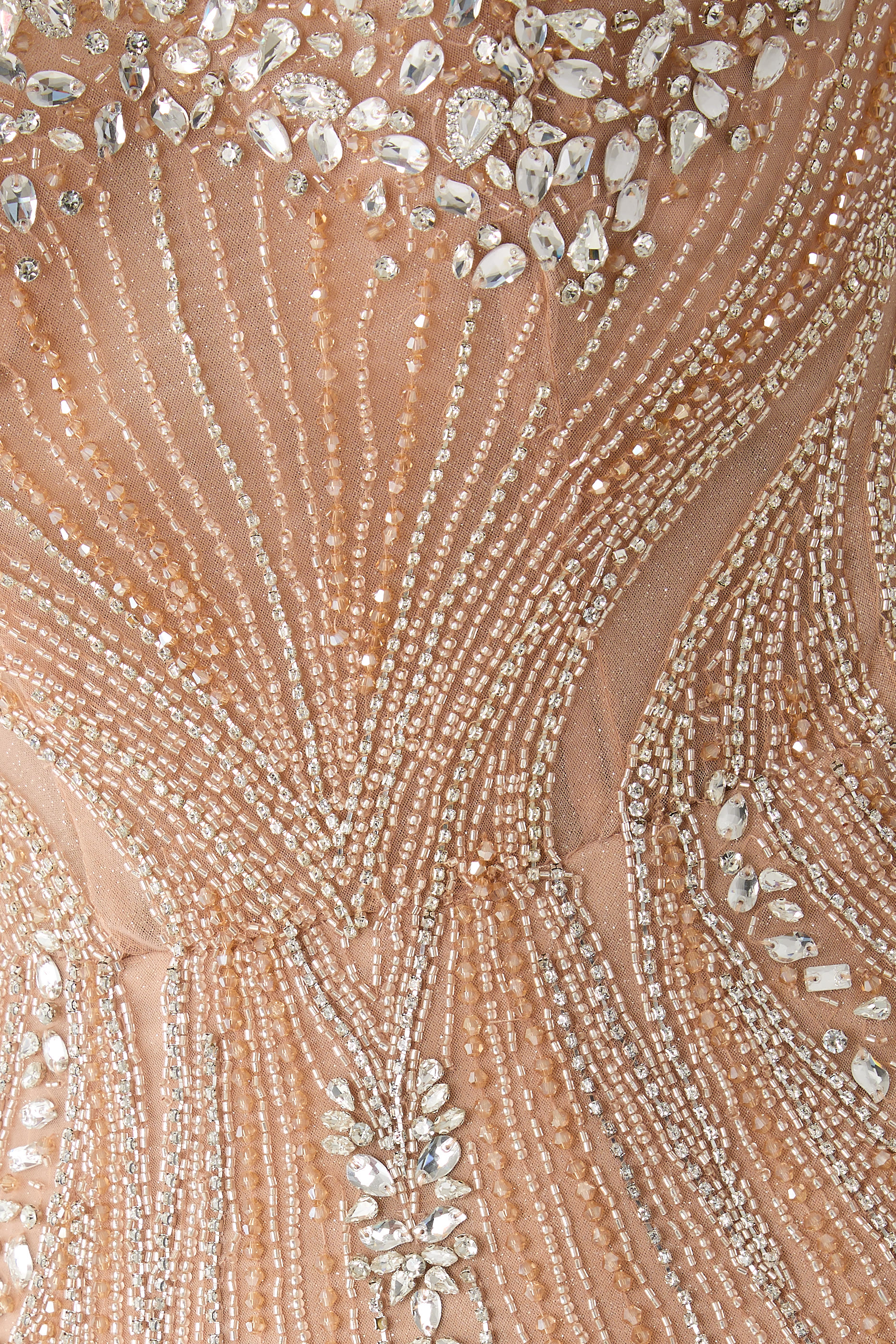 Strapless Beaded Column Gown