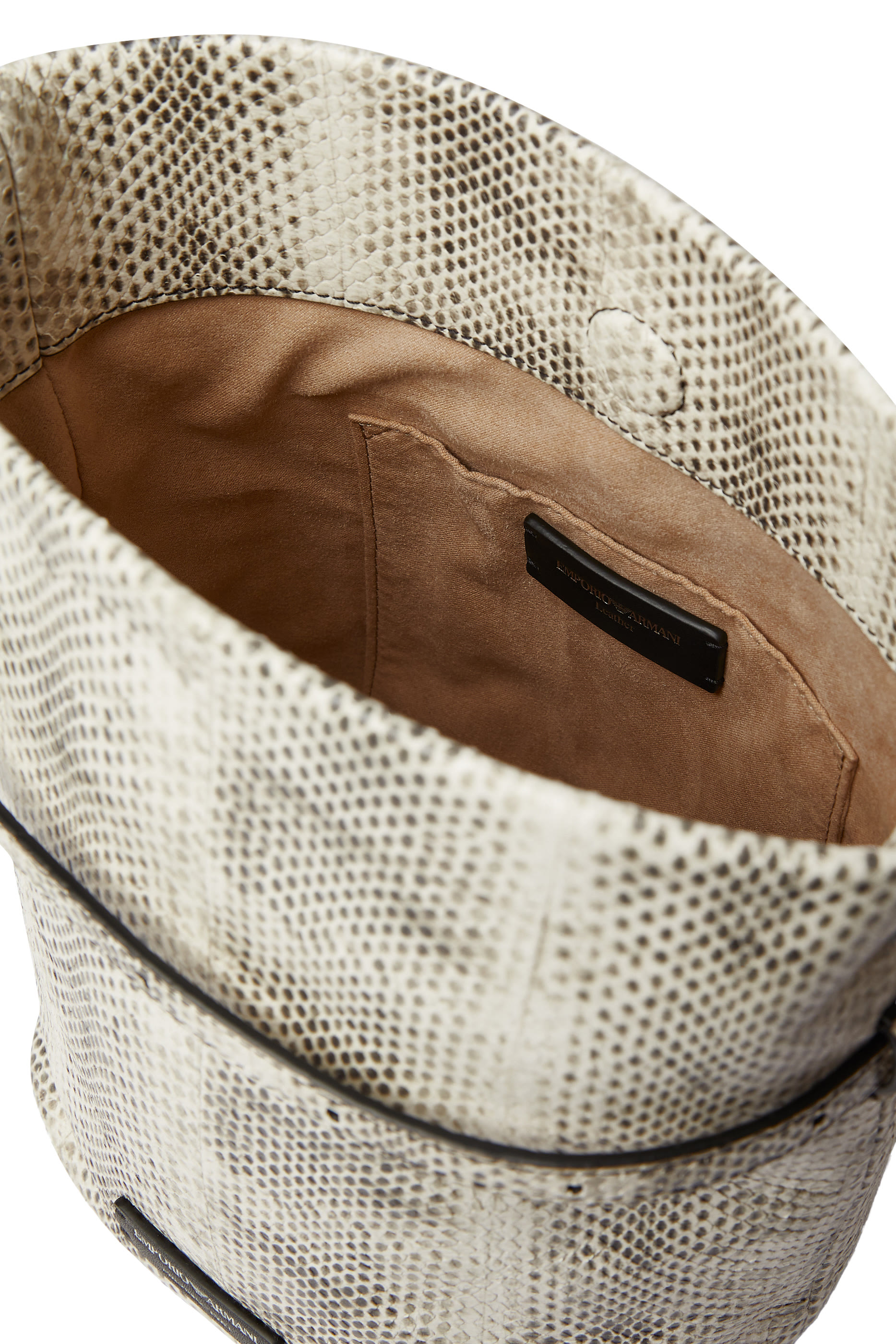 Snake-Effect Leather Bucket Bag 