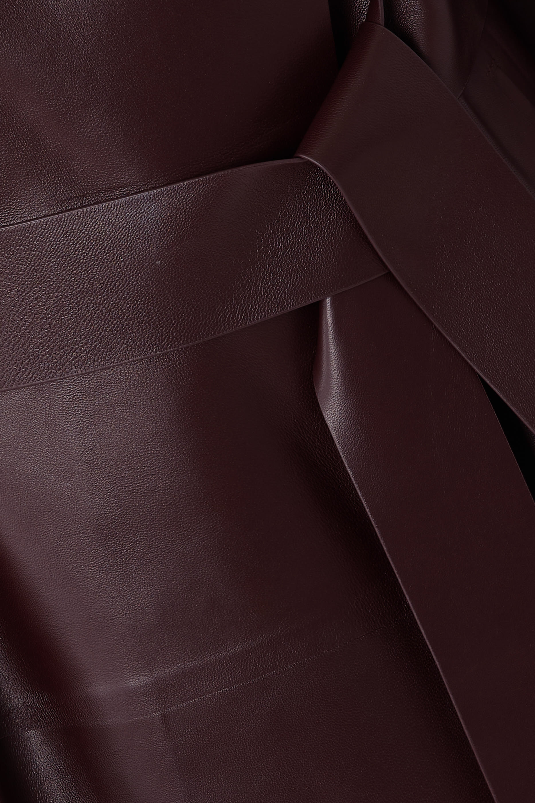 MAI-L Long Leather Wrap Coat