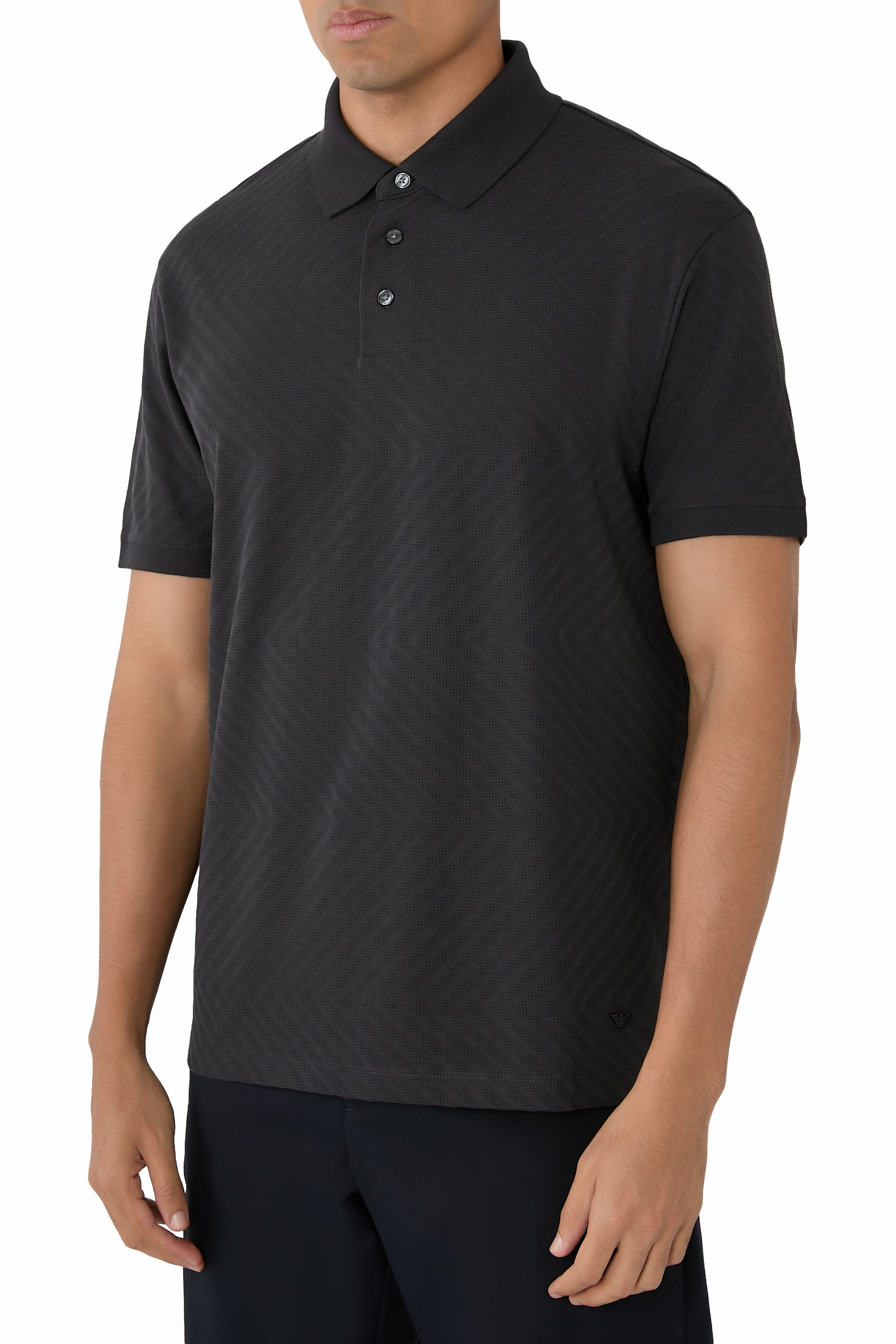  Horizontal Stripe Effect Polo 