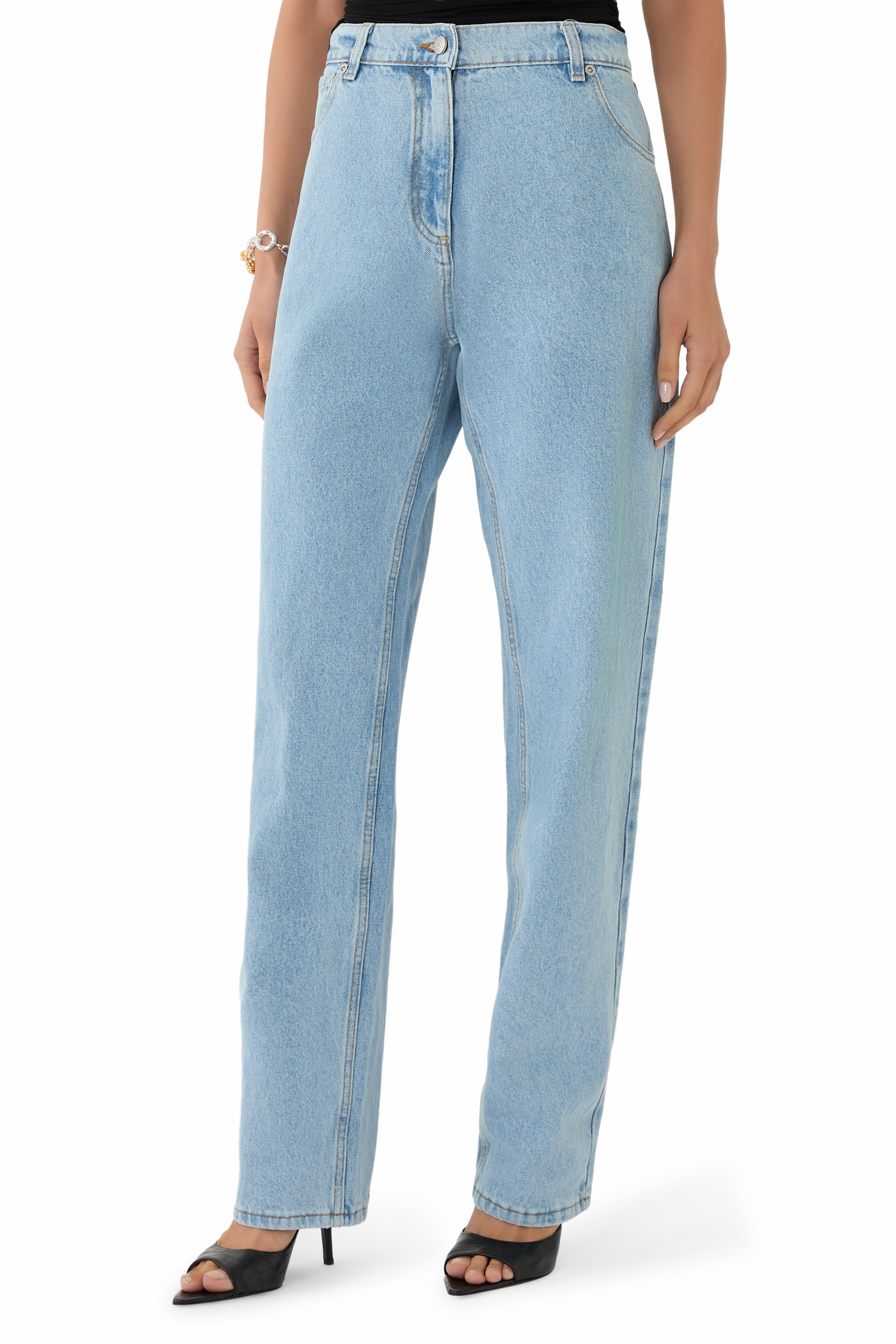 Straight-Leg Denim Pants
