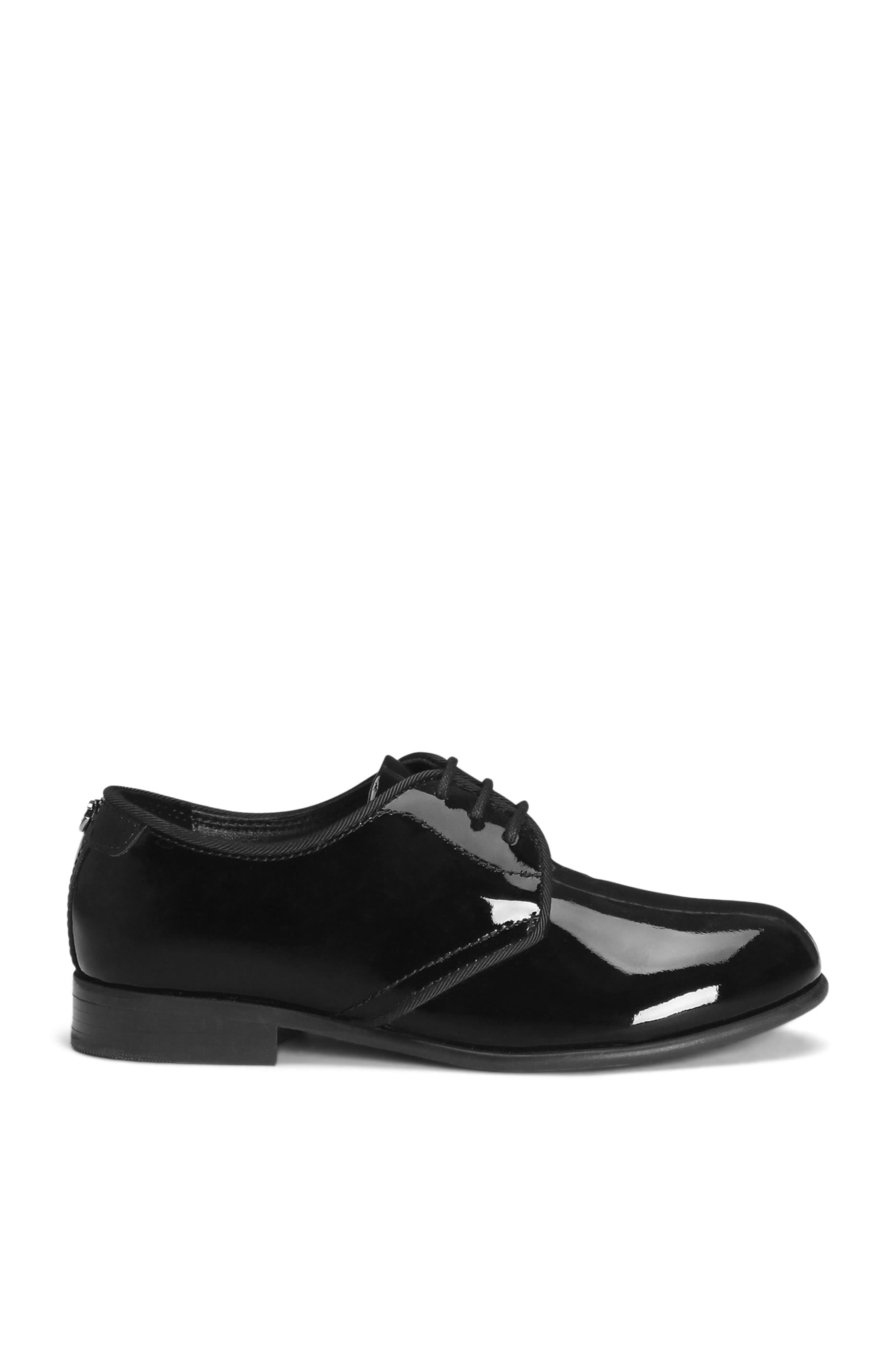 Kids Polished Calfskin Derby Shoes