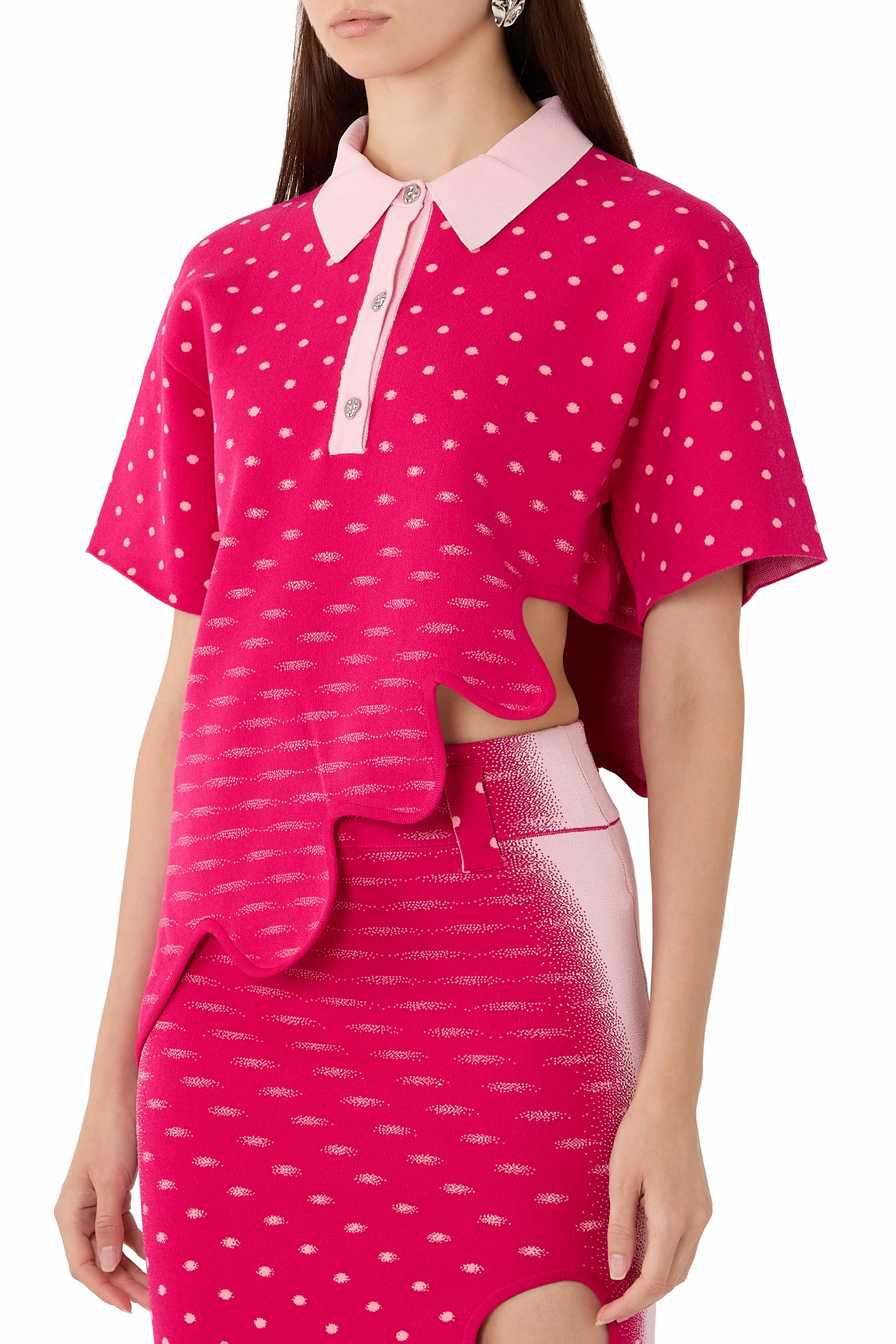 Ebony Wavy Polo Shirt
