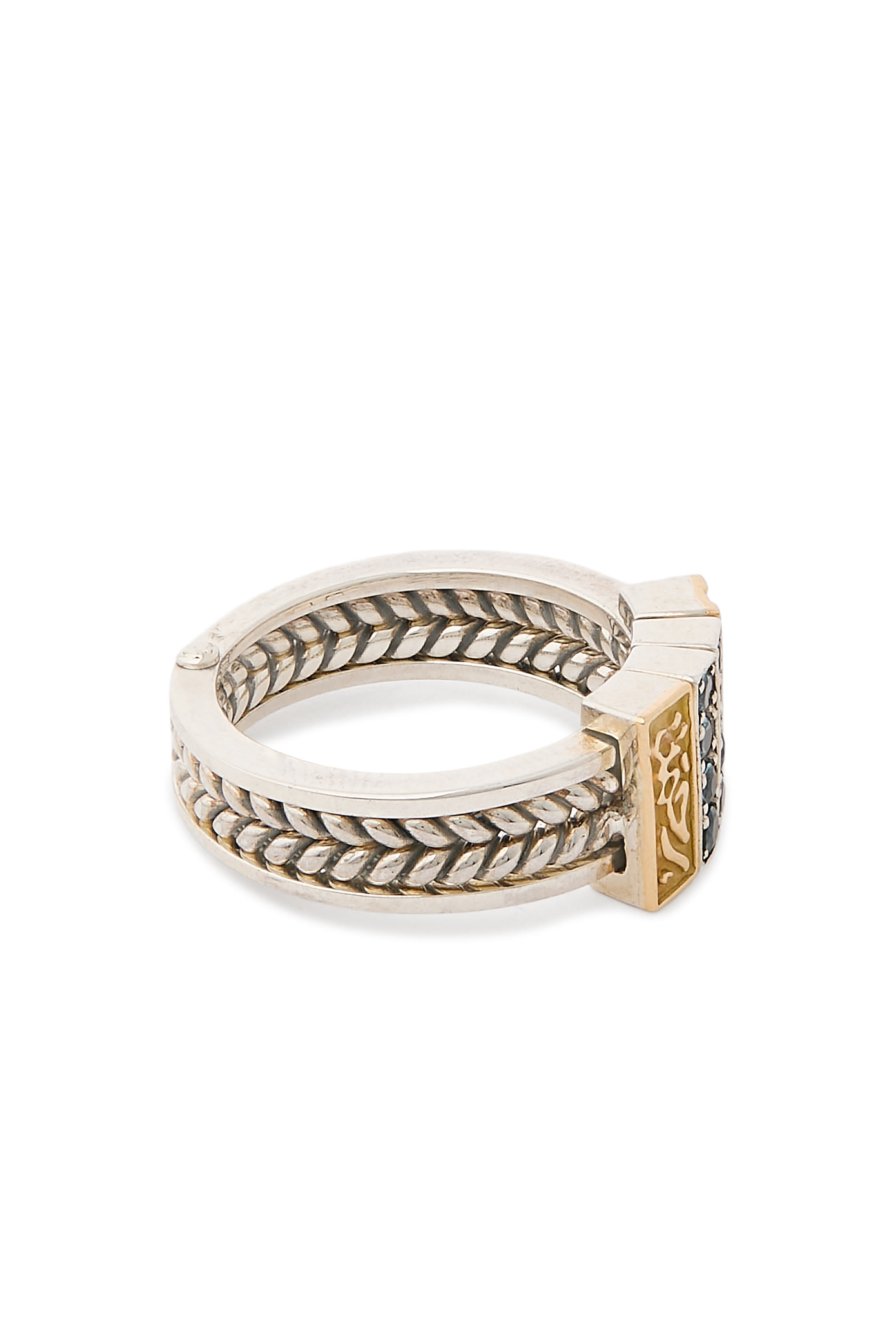 Blessings 'Endearment - Mercy' Ring, 18K Yellow Gold, Sterling Silver & Blue Topaz