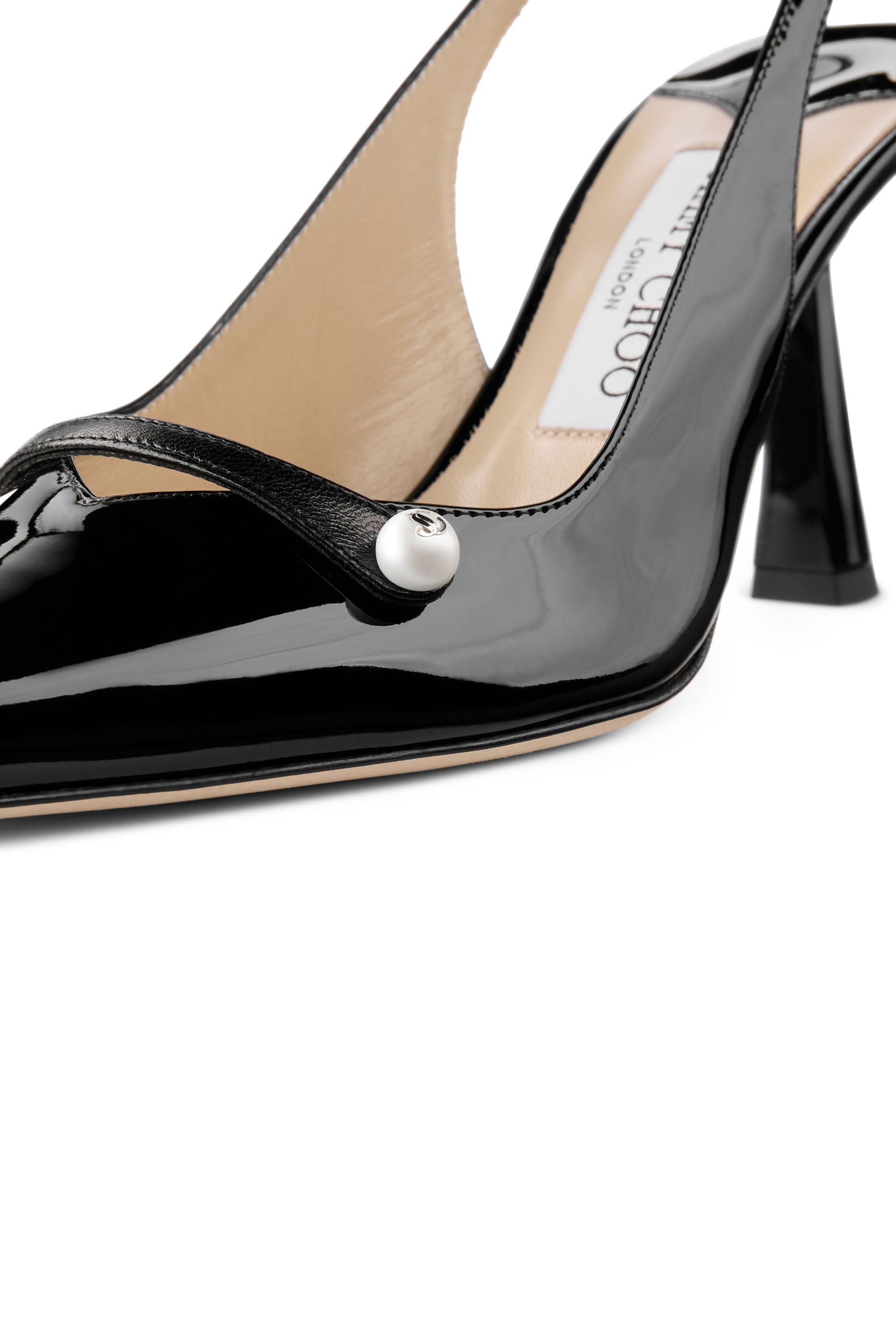 Amita 85 Patent Nappa Leather Slingbacks