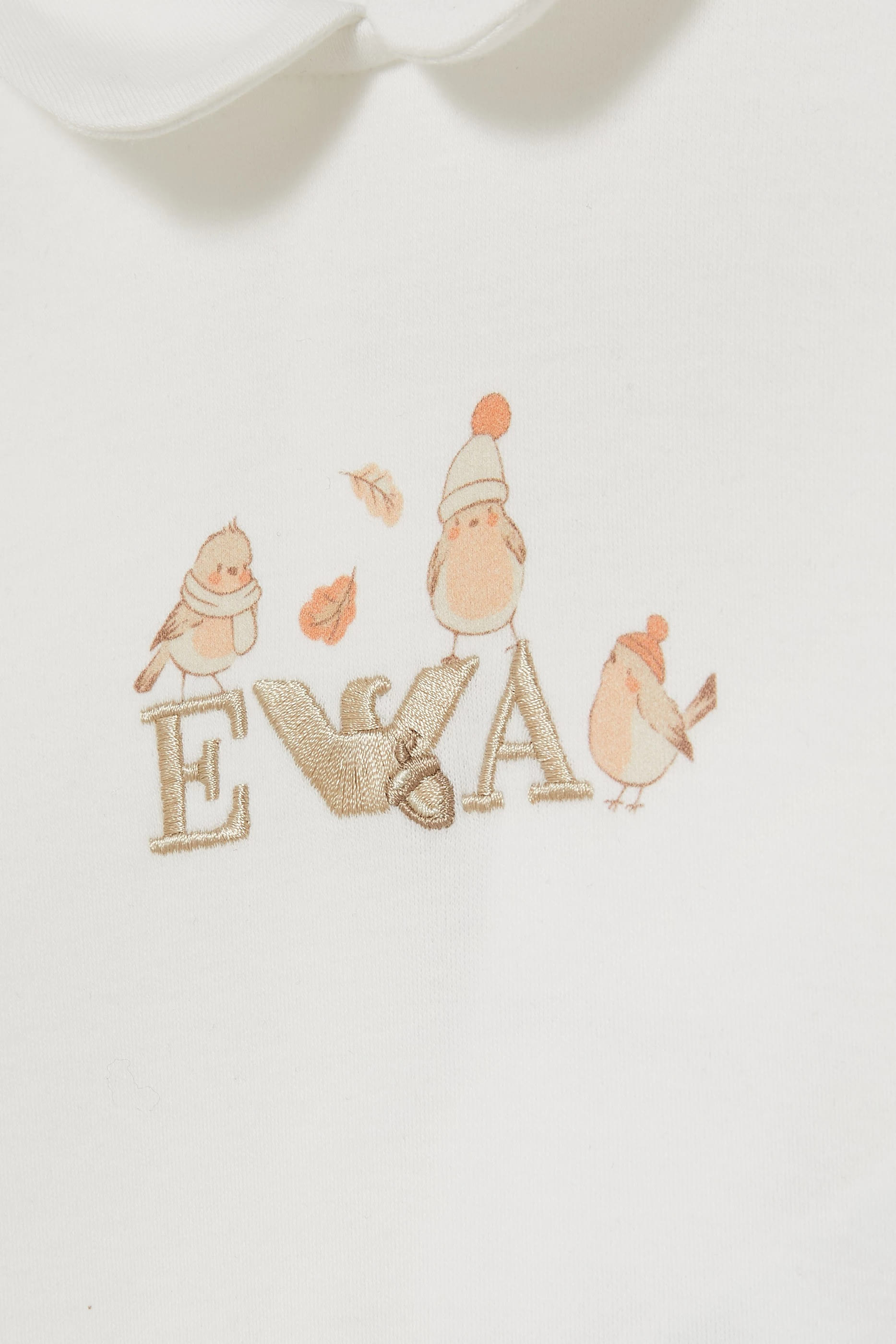 Kids EA Embroidery Peter Pan Collar Jumpsuit