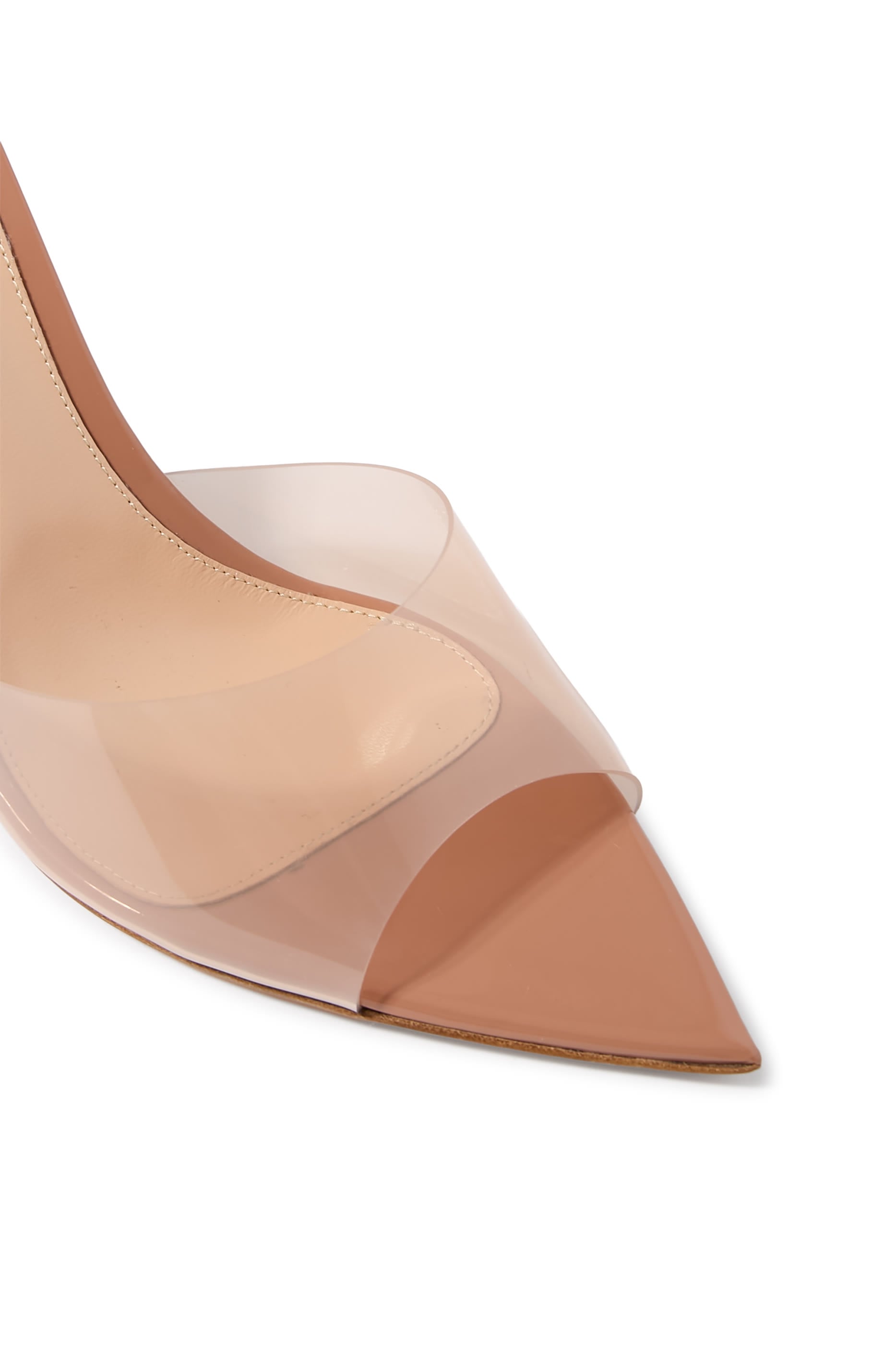 Elle 85 Mules in Plexi and Leather