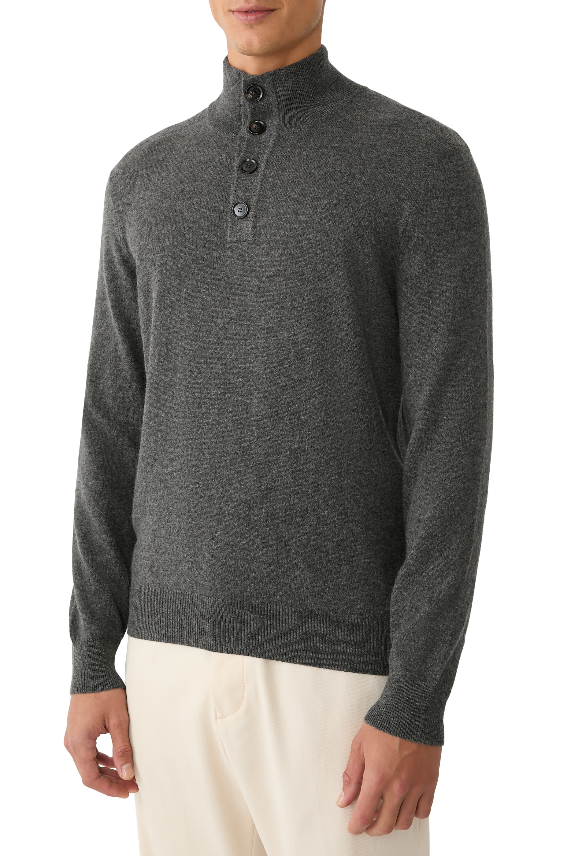 Mock Neck Knit Polo
