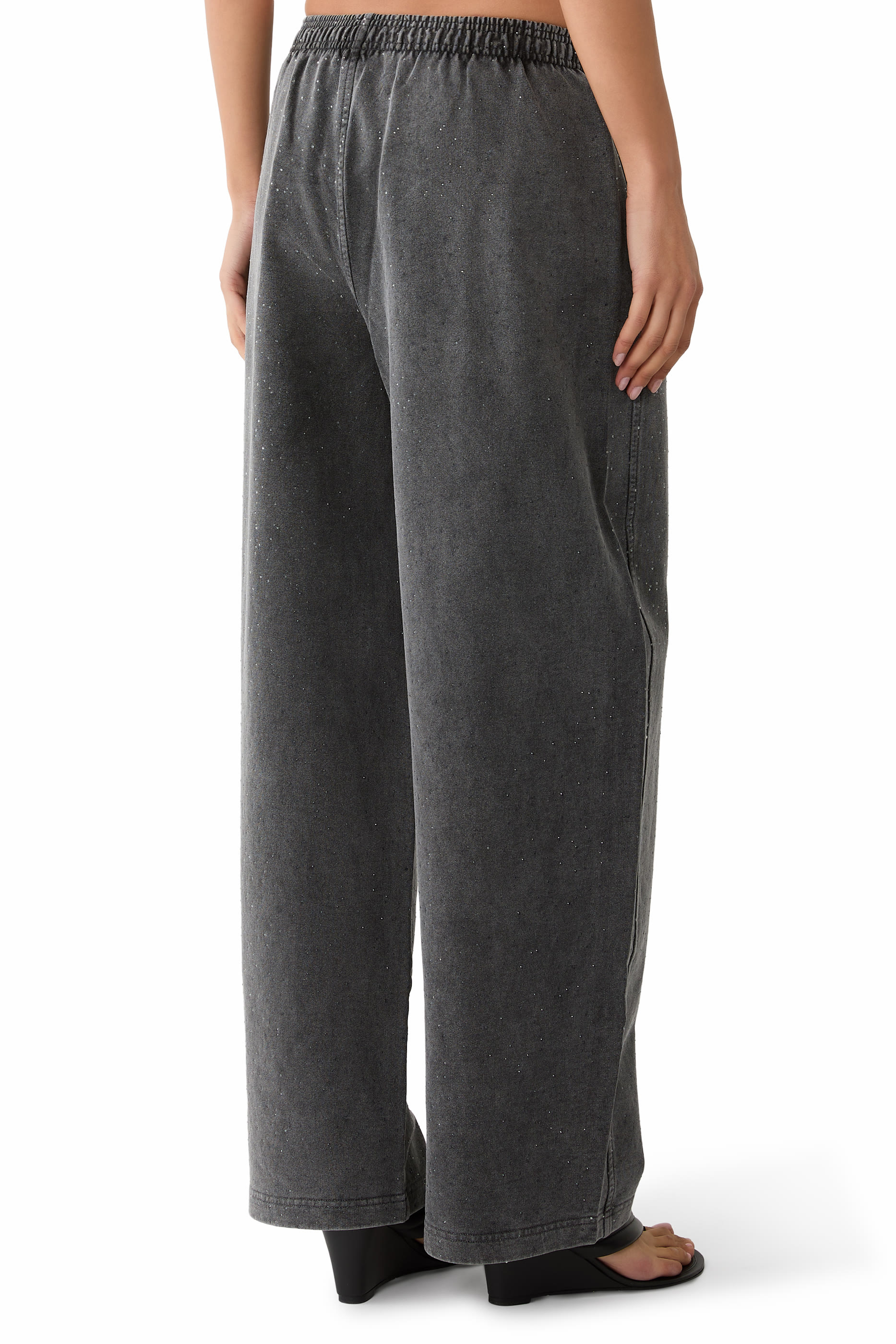 Rhinestone-Embellished Sweatpants 