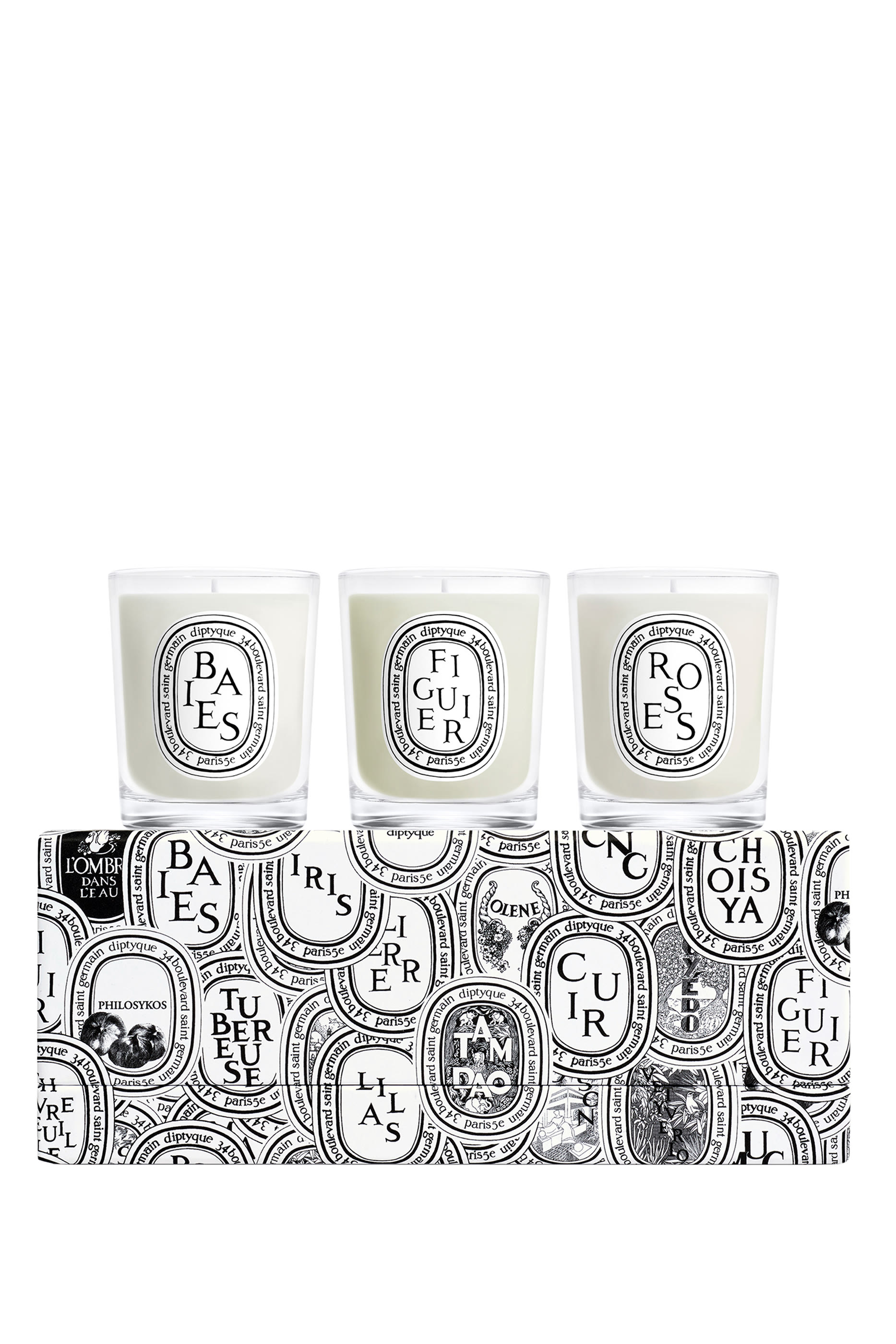 Mini Candles - Baies Figuier Roses, Set of 3