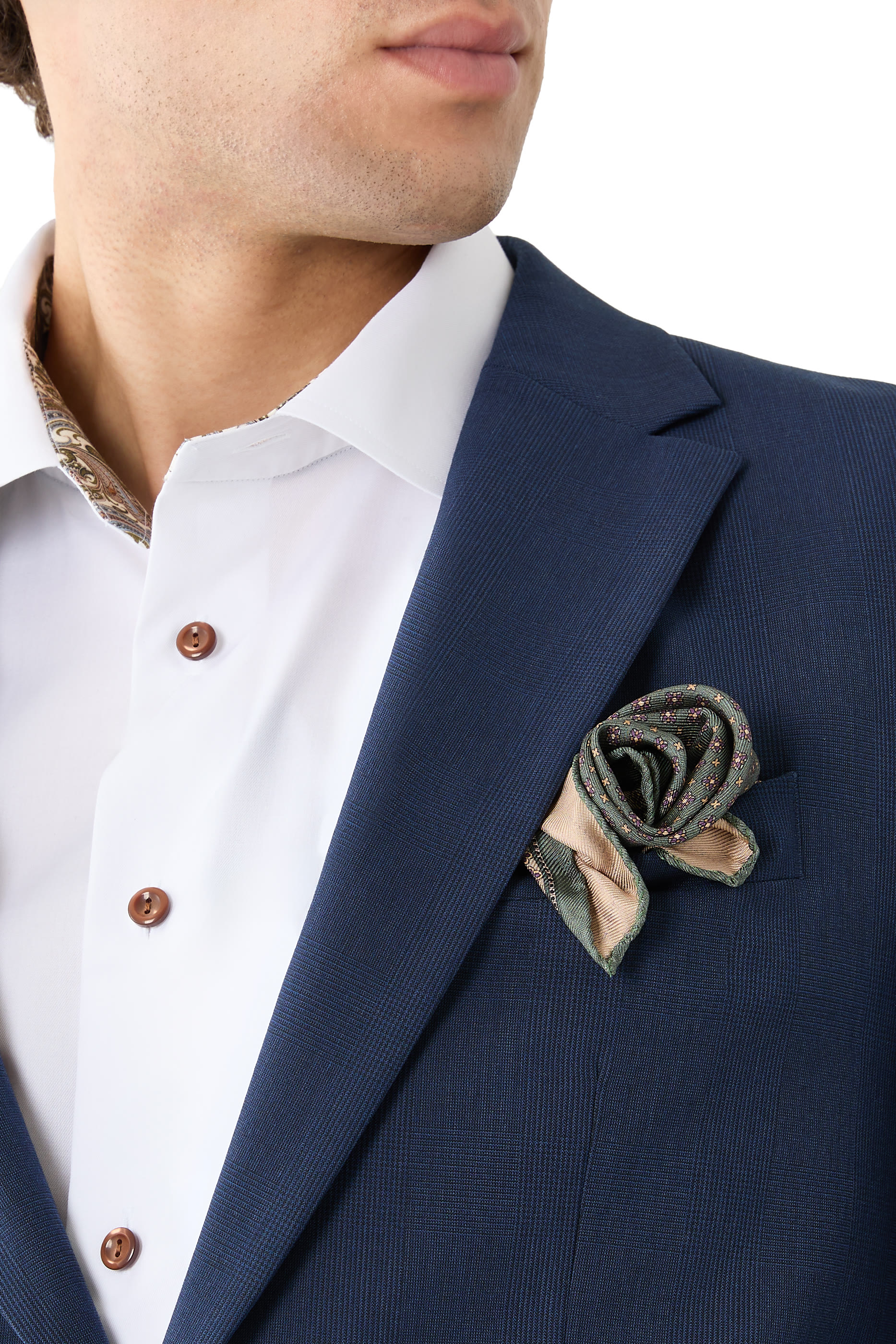 Micro Floral Silk Pocket Square