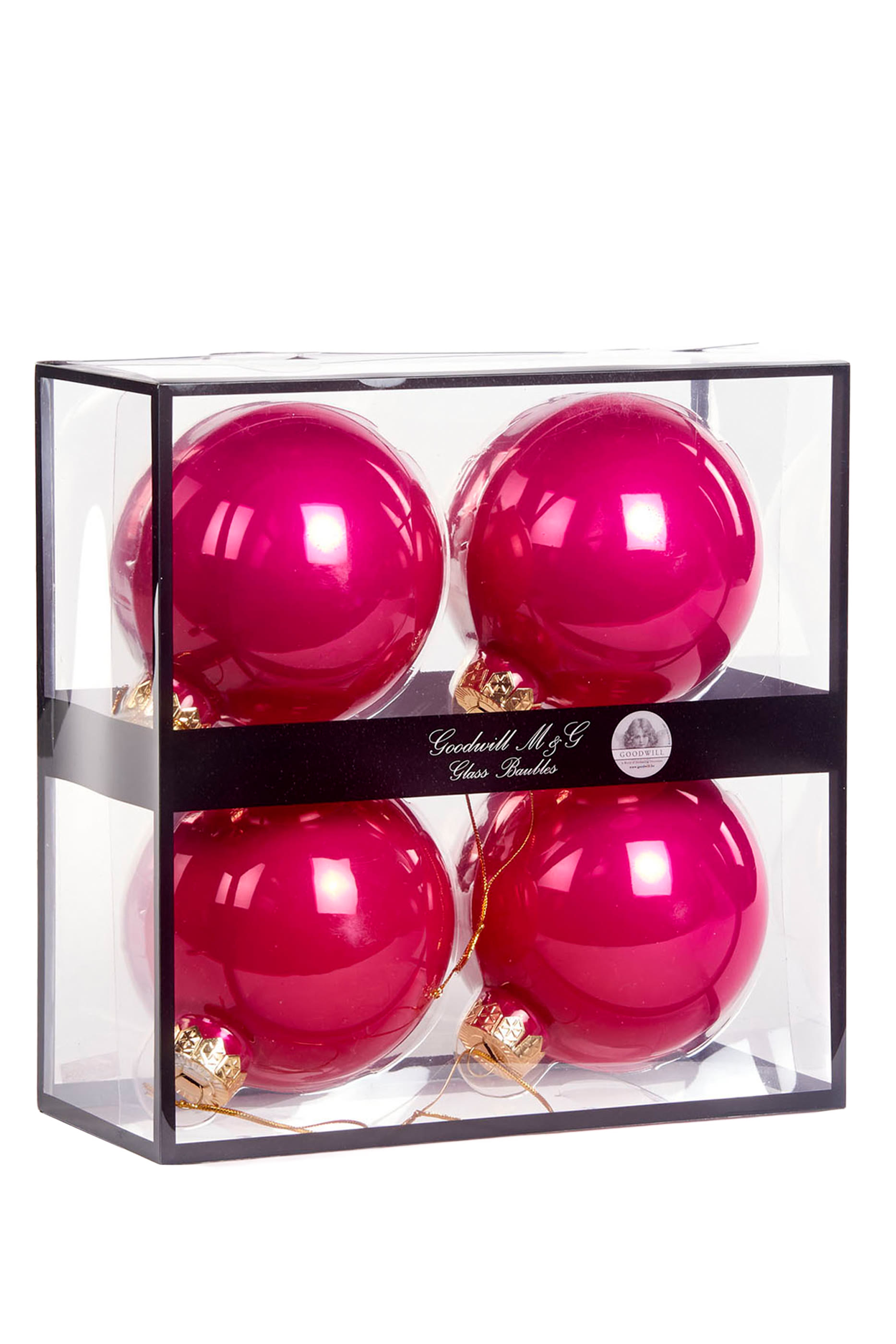 Glass Opaque Ball Ornaments, Set of 4