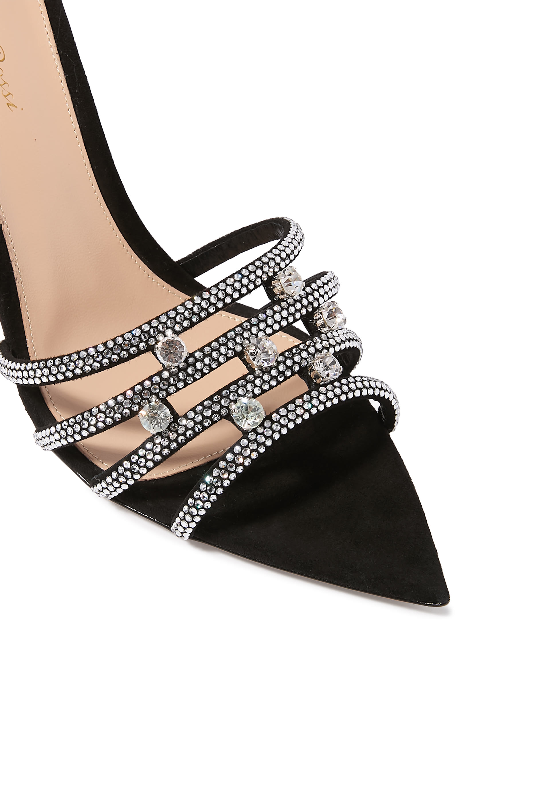 Crystal-Embellished Suede 85 Sandals