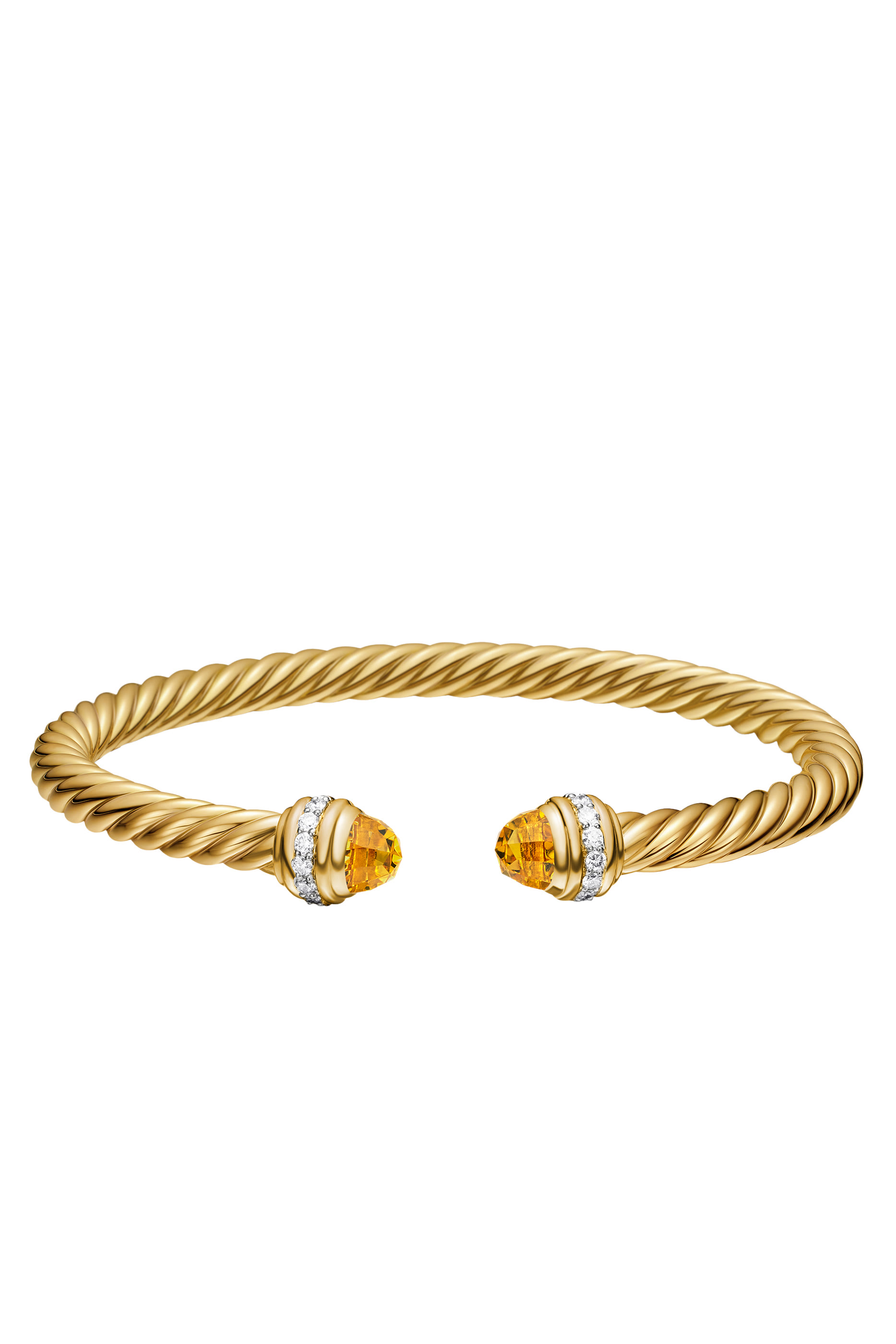 Classic Cablespira® Bracelet, 18K Yellow Gold with Citrine & Diamonds