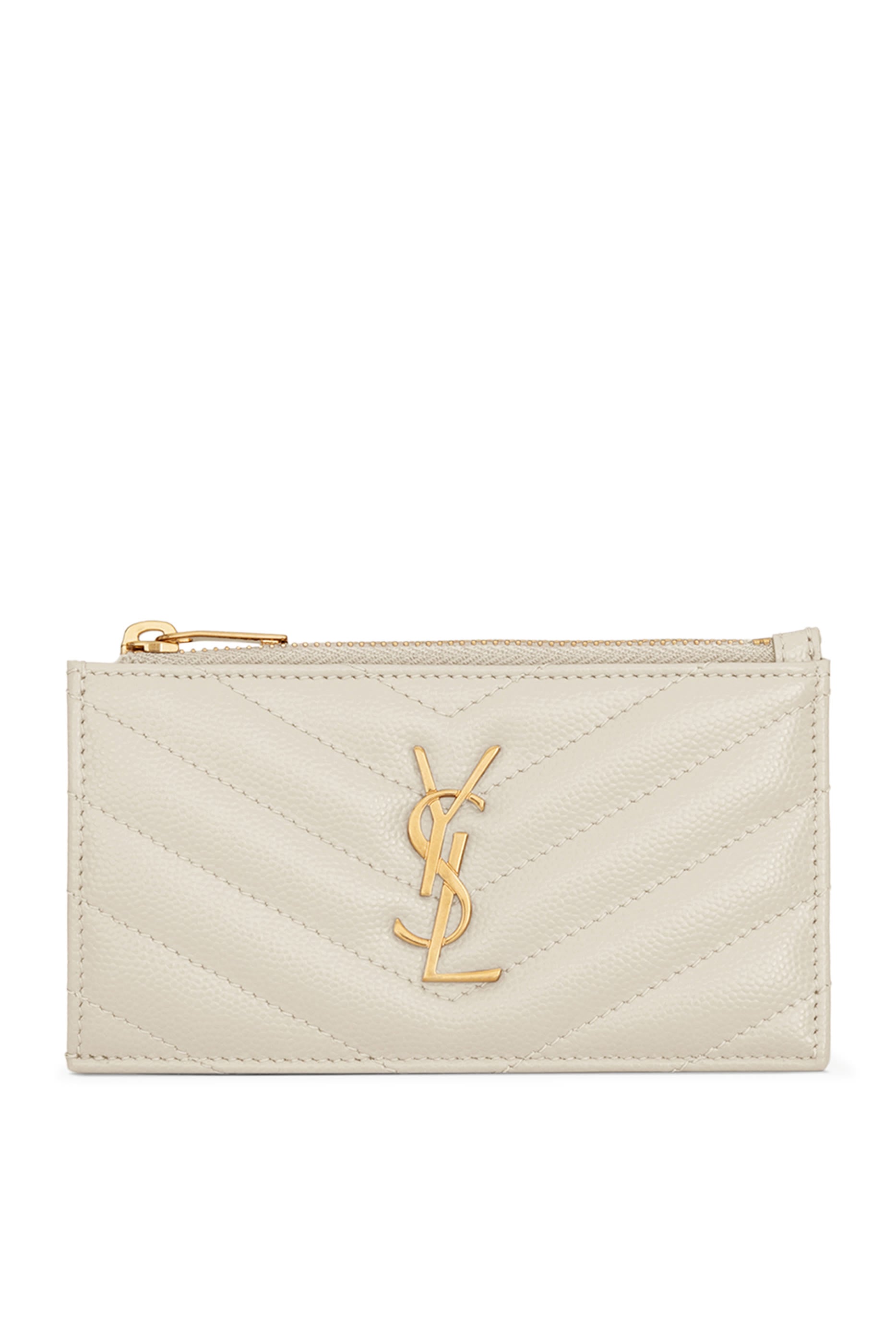 Cassandre Matelassé Fragments Card Case in Grain De Poudre Leather