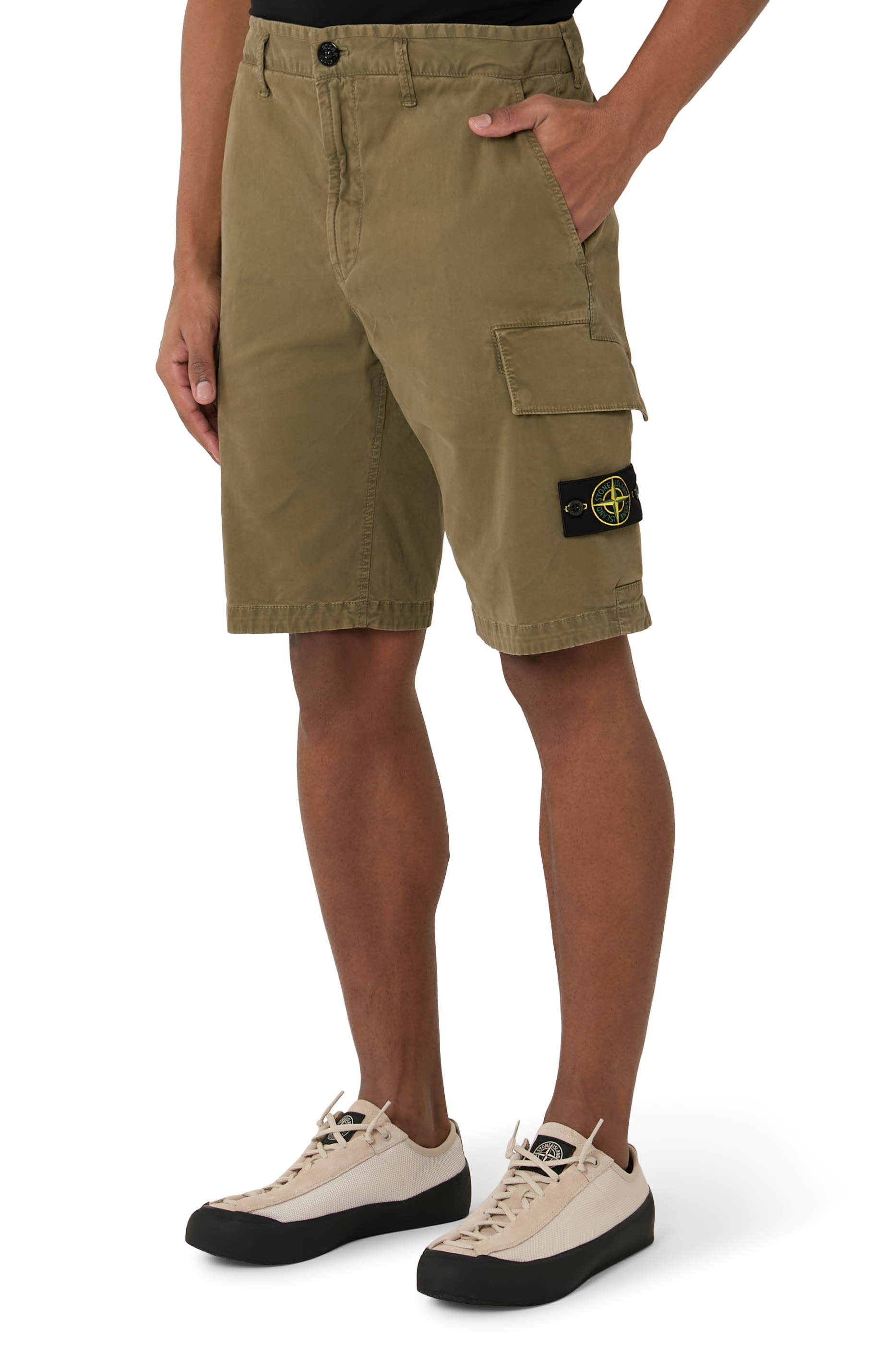 Old Effect Asymmetrical Seams Cargo Shorts