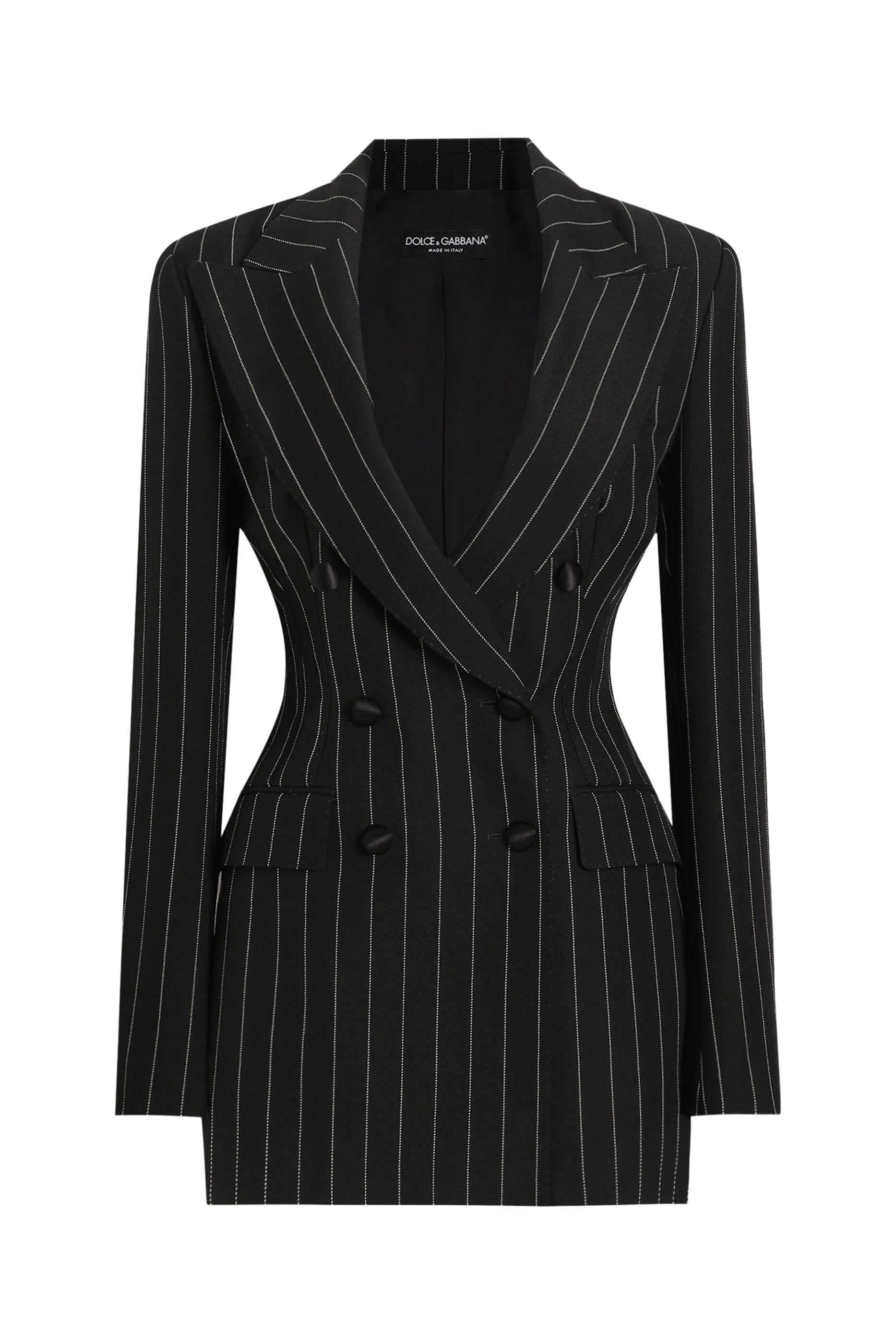 Double-Breasted Pinstripe Wool Jacket 