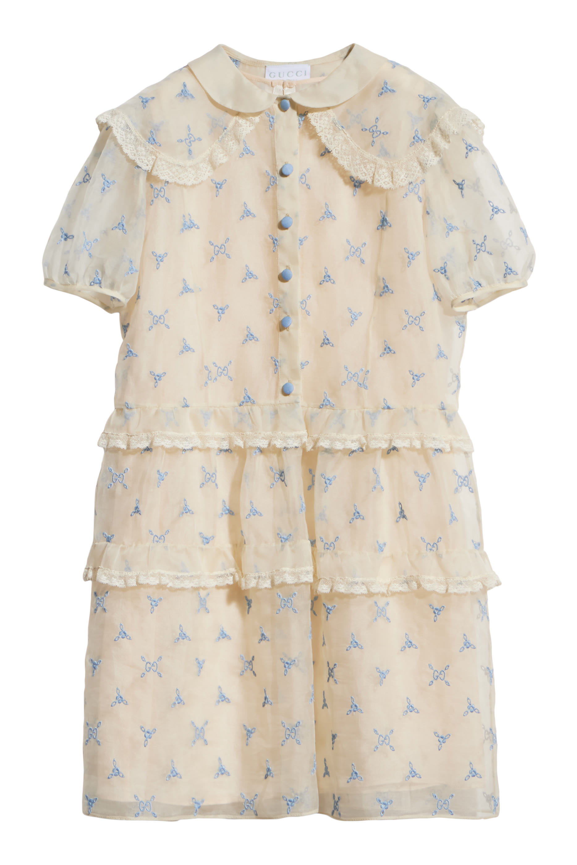 Kids Embroidered Silk Dress 