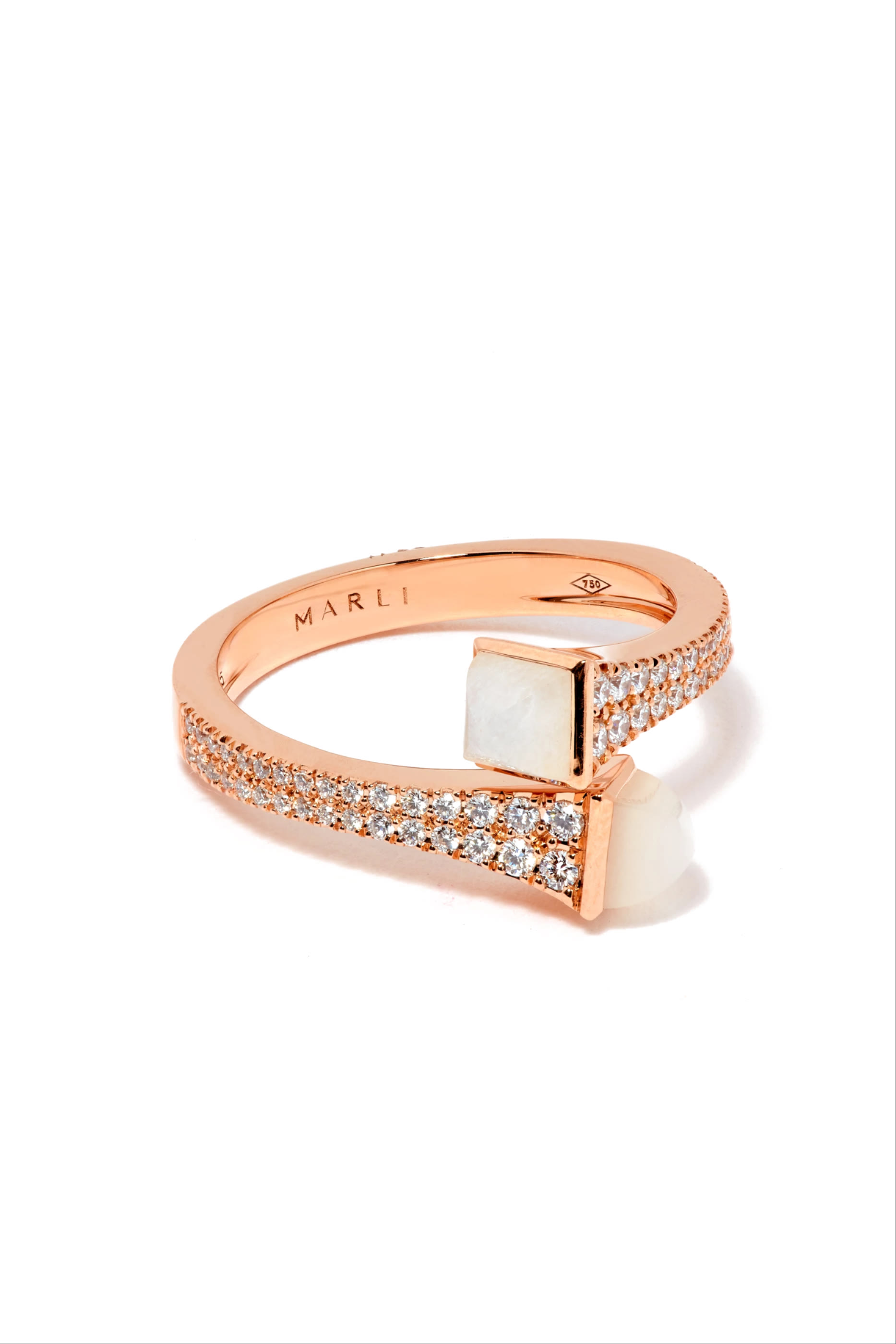 Cleo Ring, 18K Rose Gold with Diamonds & Agate
