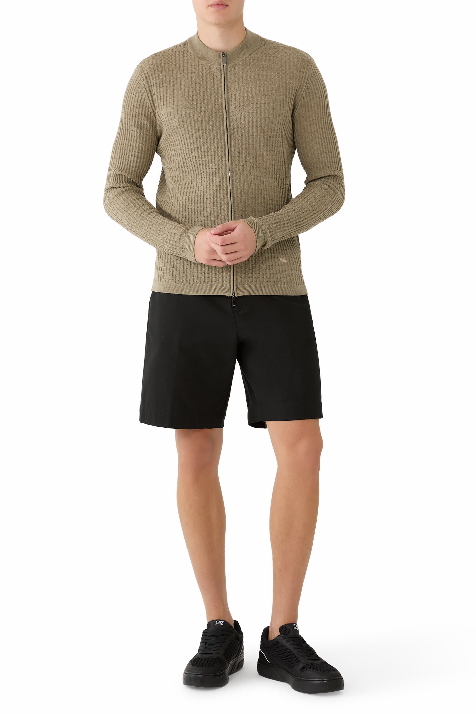 Virgin Wool Cardigan with a Regular Fit and Fancy Stitch 