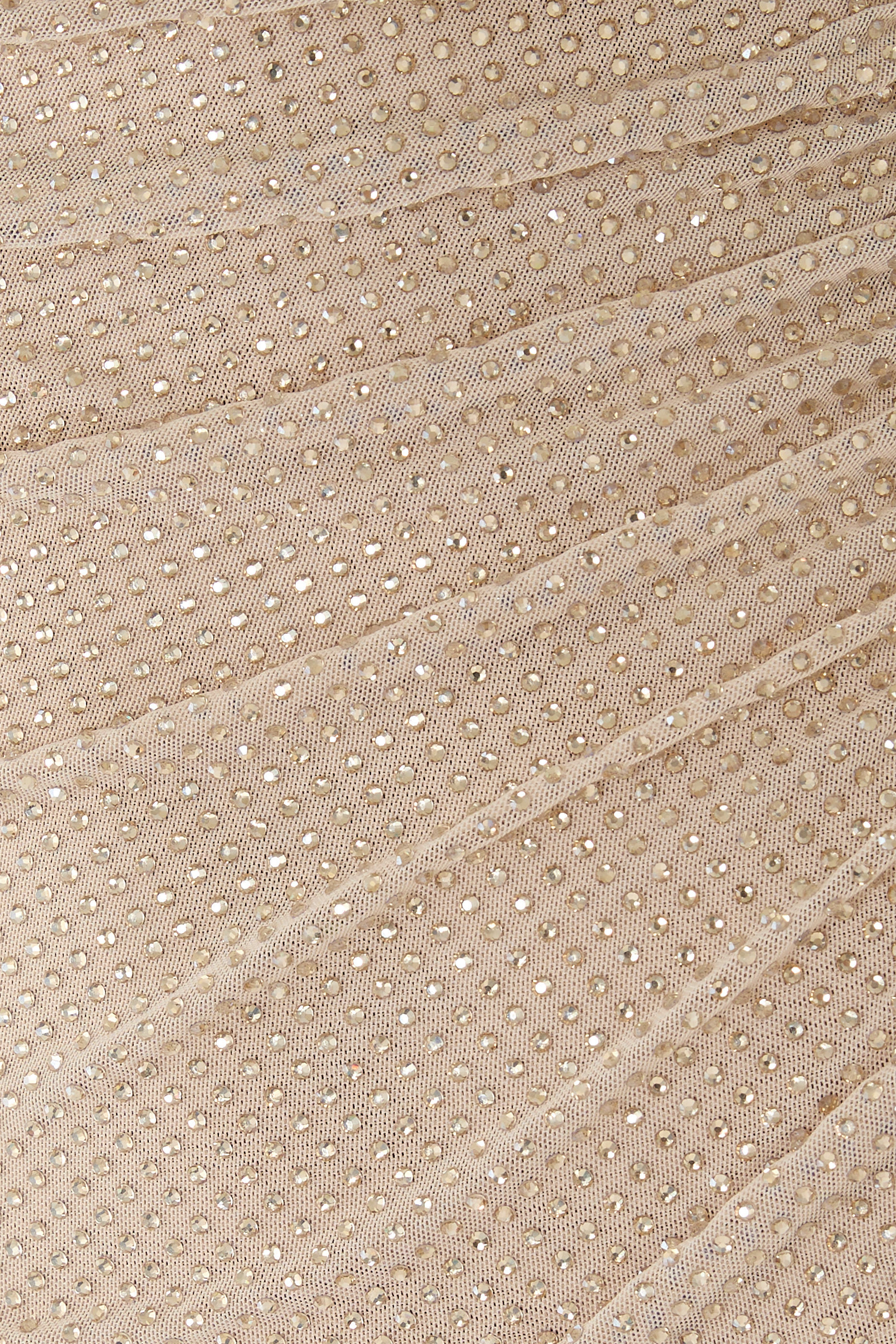 Rhinestone Mesh Cut-Out Maxi Dress