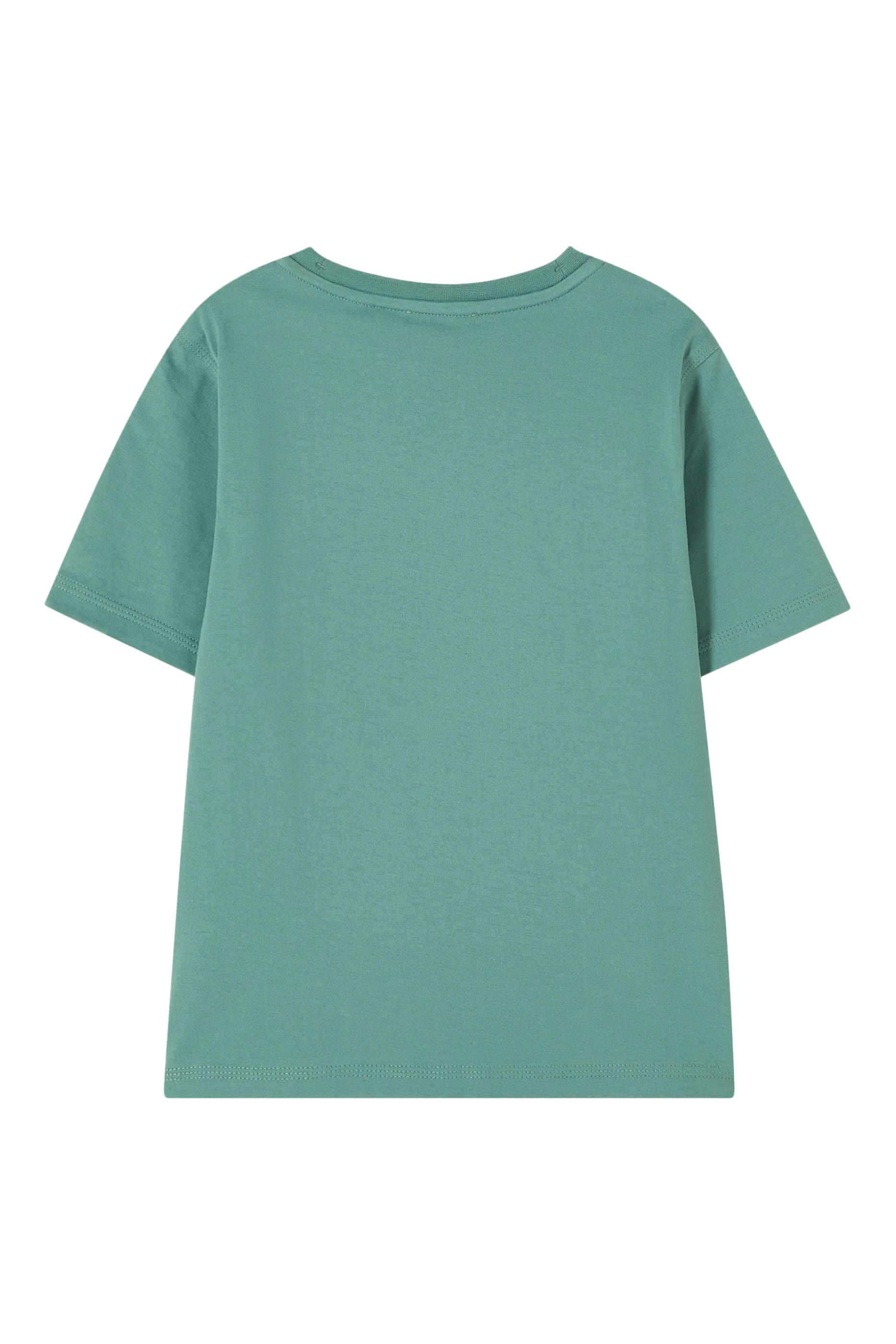 Kids Check Trim Cotton T-Shirt 