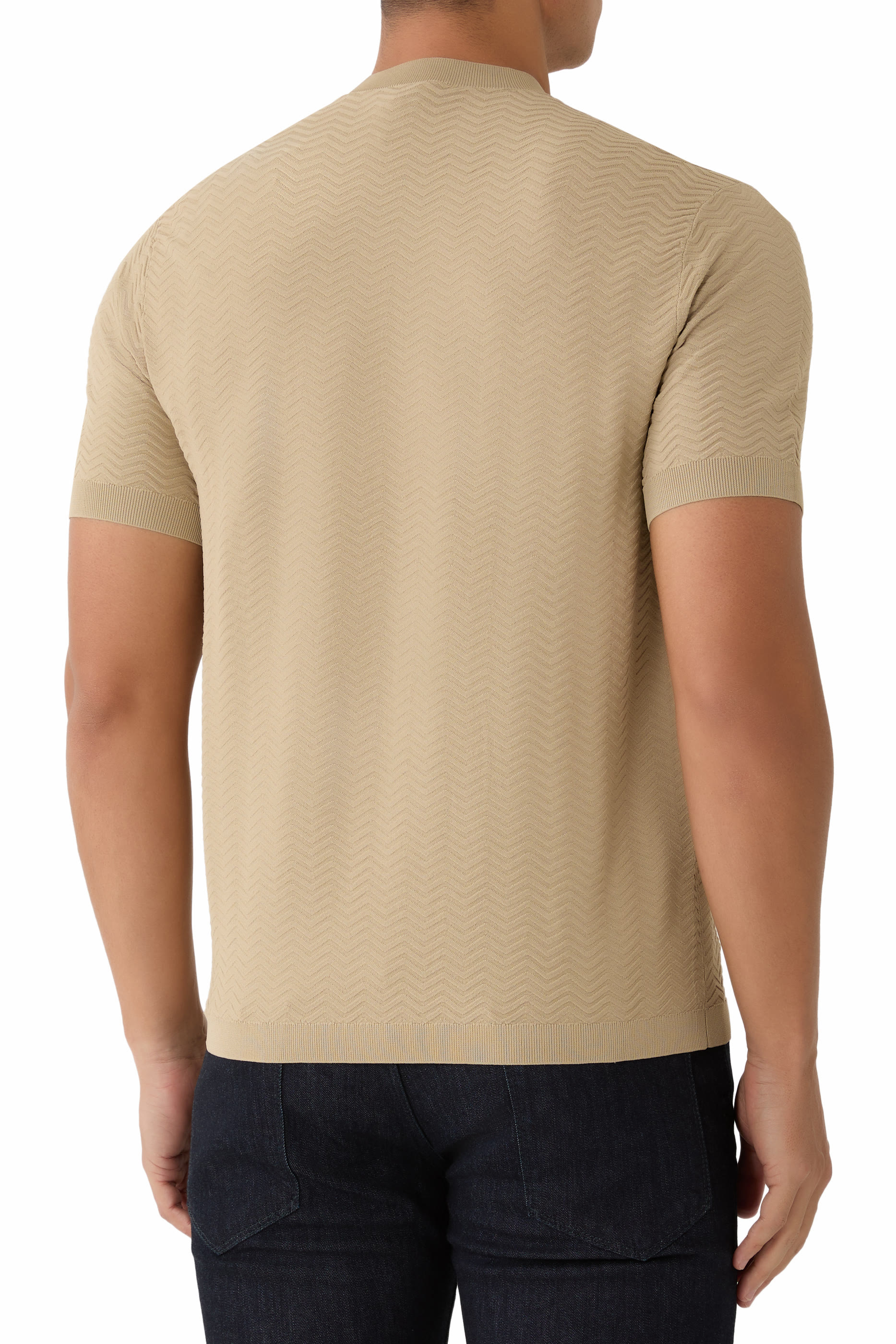 ASV Viscose-Blend Chevron-Stitch Jumper