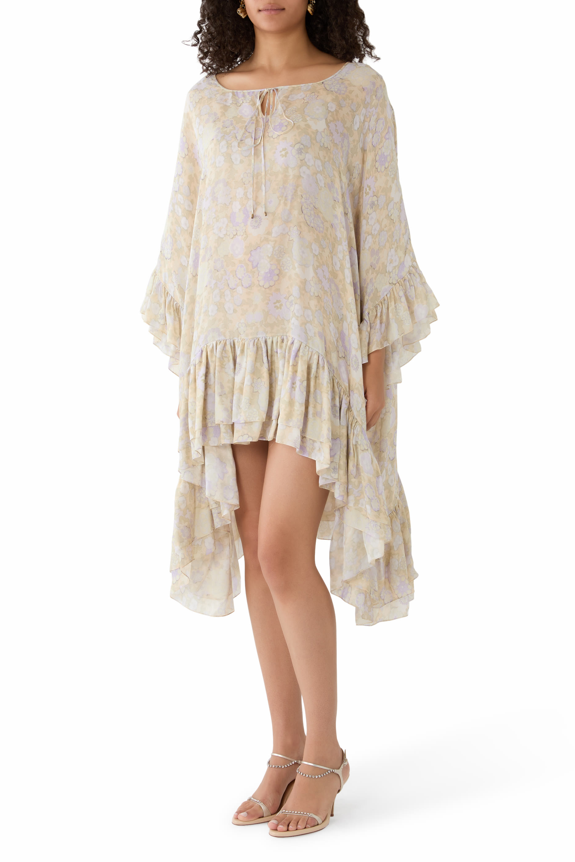 Knee-Length Ruffled Kaftan