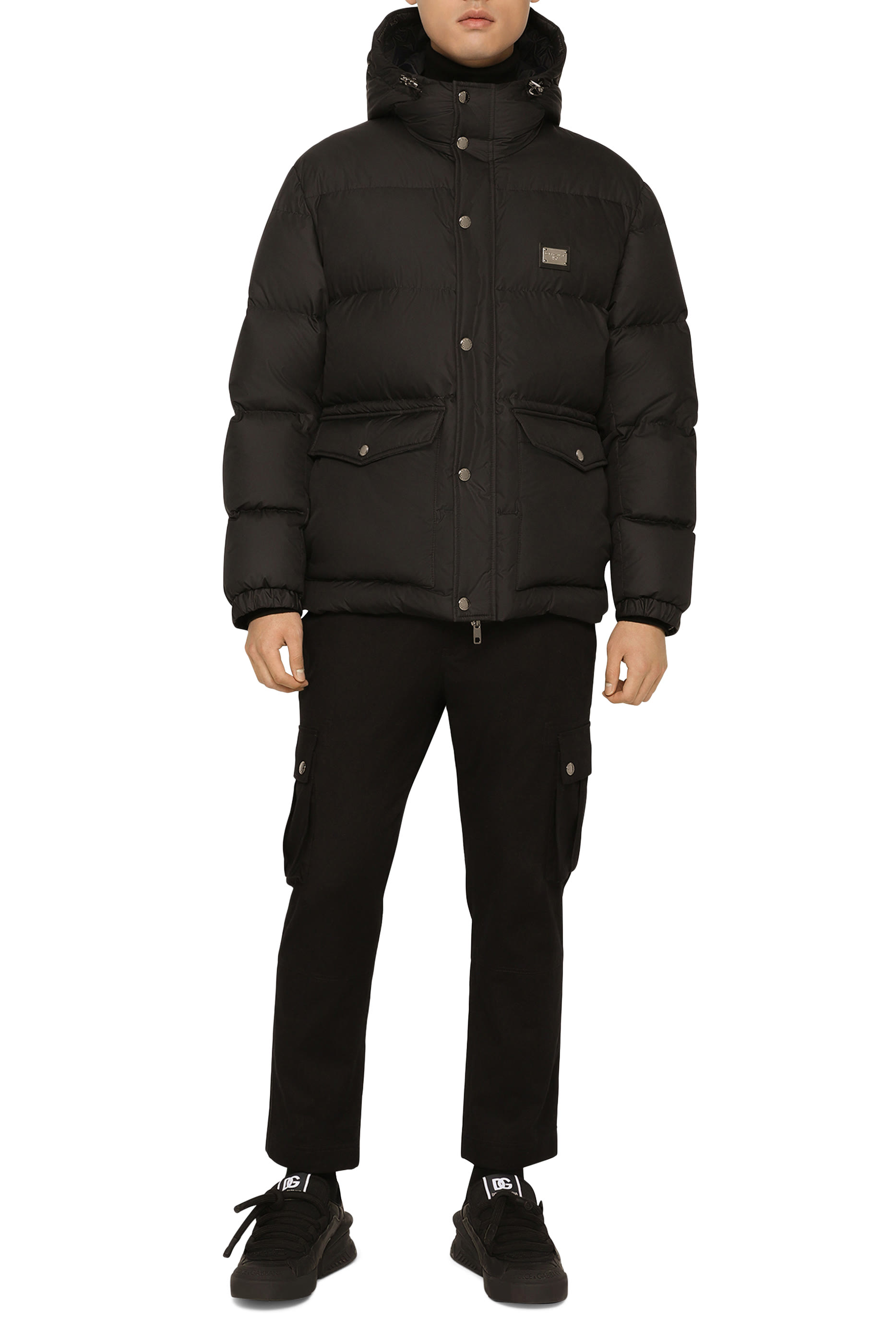  Nylon Down Jacket with Hood and Logo tag 