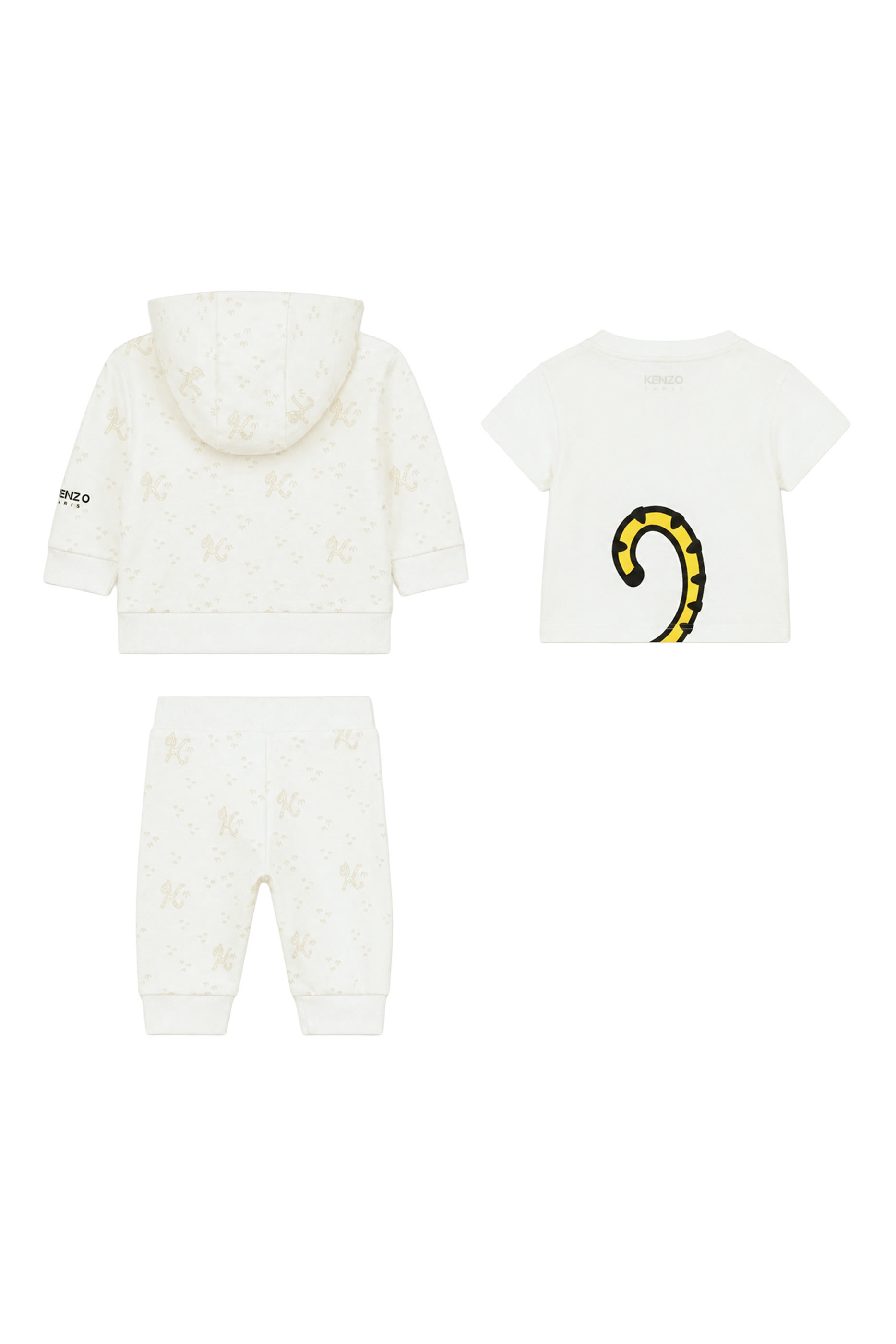 Kids Printed Hooded Sweatshirt, T-Shirt & Trousers Set
