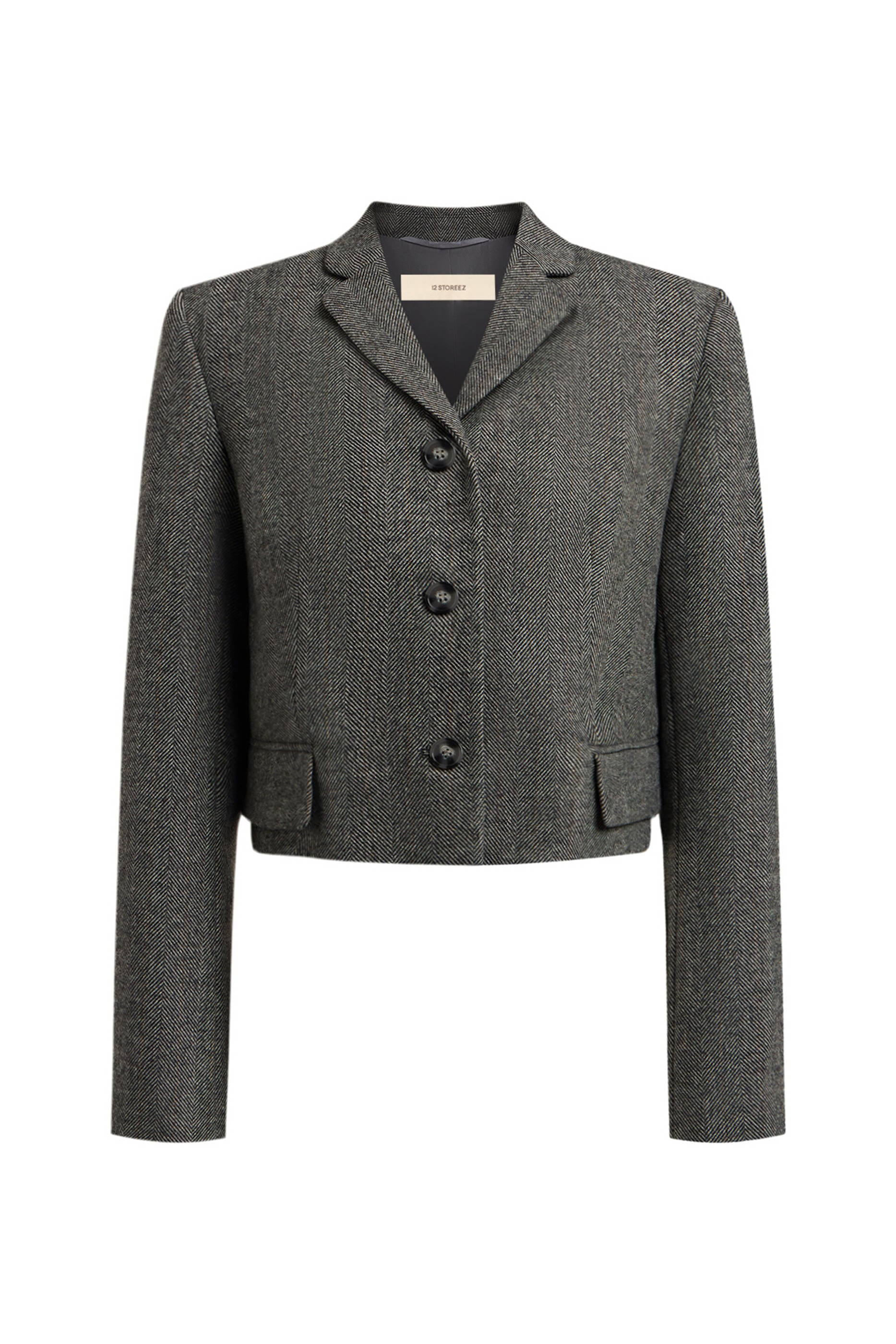  Herringbone Wool-Blend Blazer