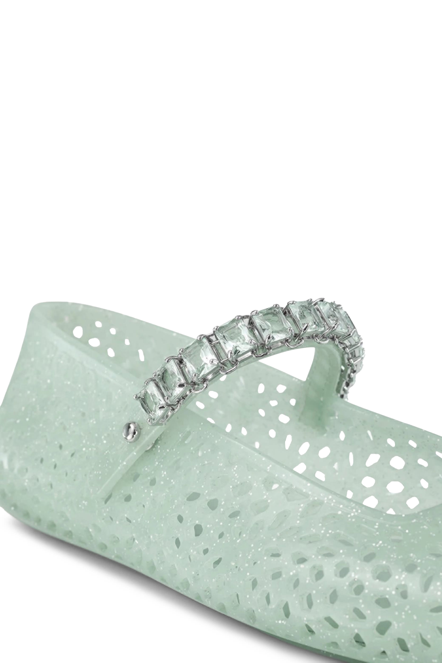 Jelly Ballerina Flats with Crystal Embellishment