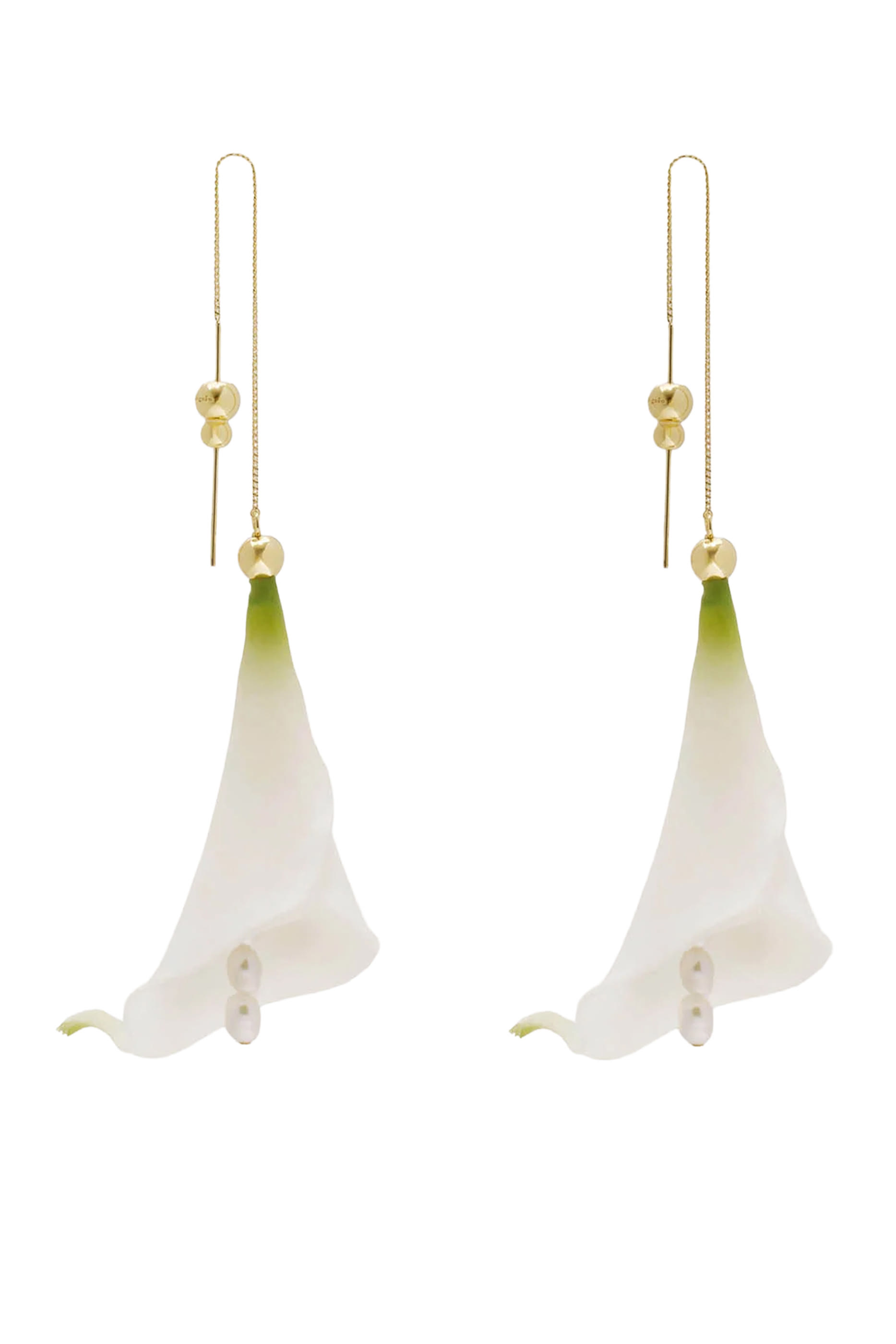Calla Earrings, Brass & Polyurethane