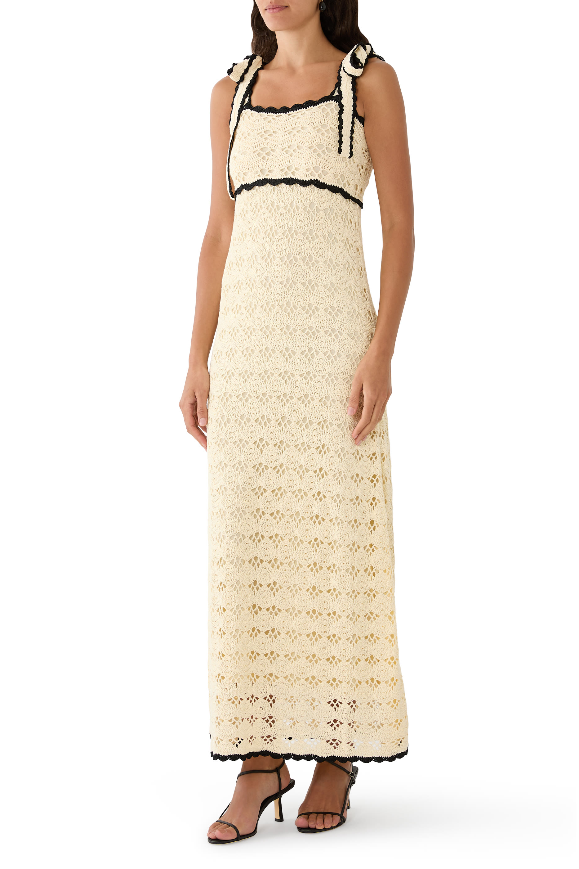 Aster Crochet Tie Midi Dress