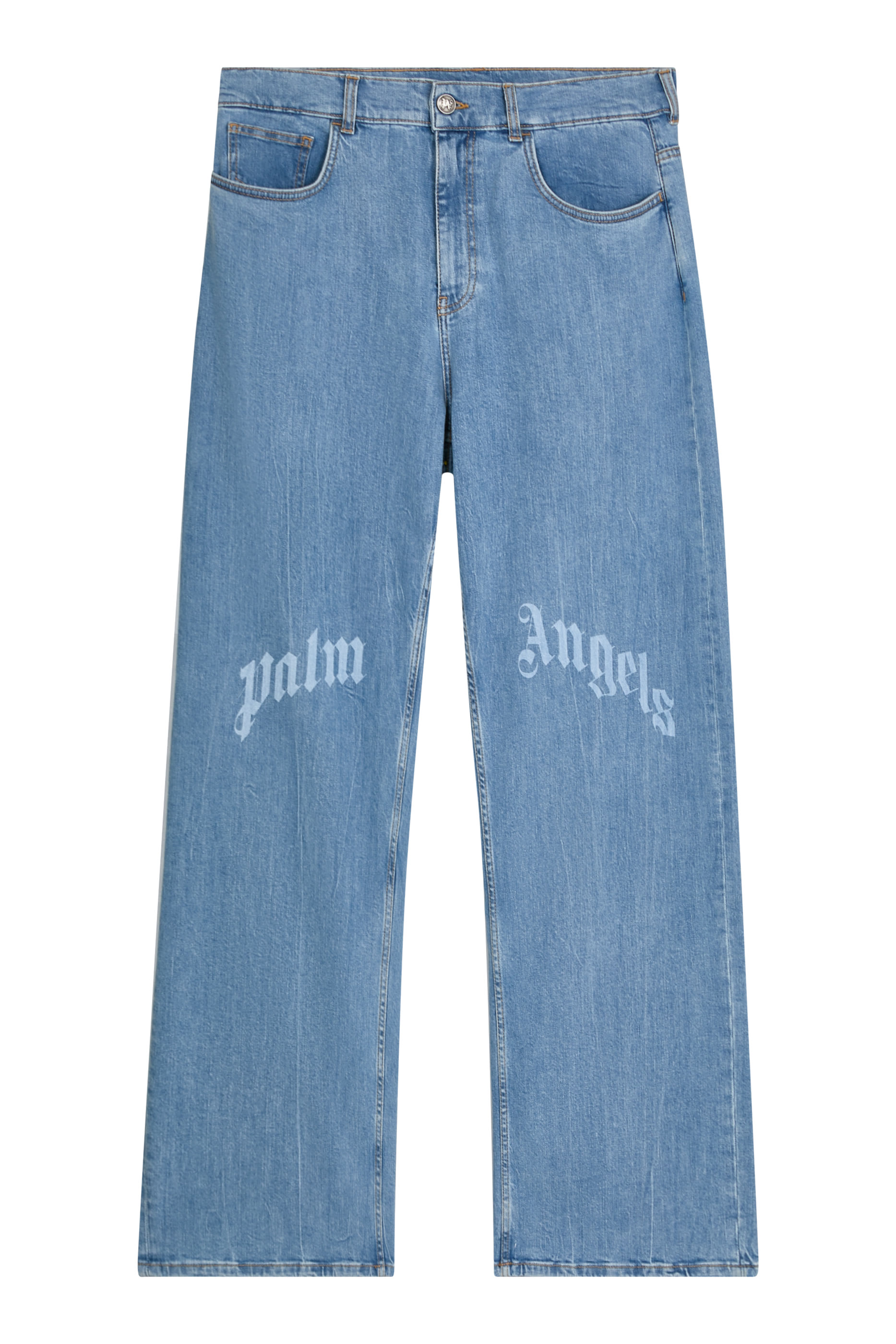  Curved Logo Loose 5 Pockets Jeans 
