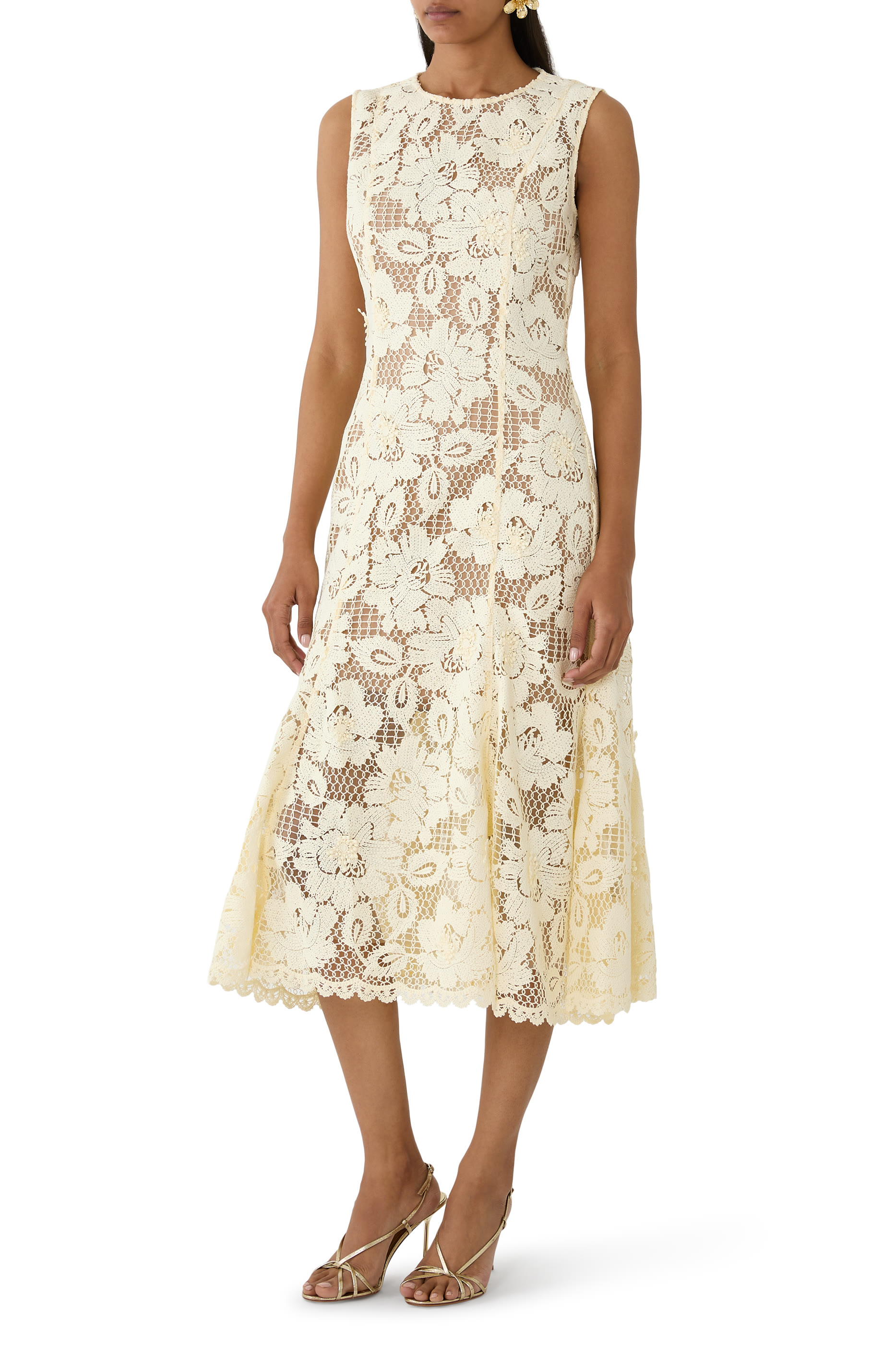 Crochet Lace Midi Dress