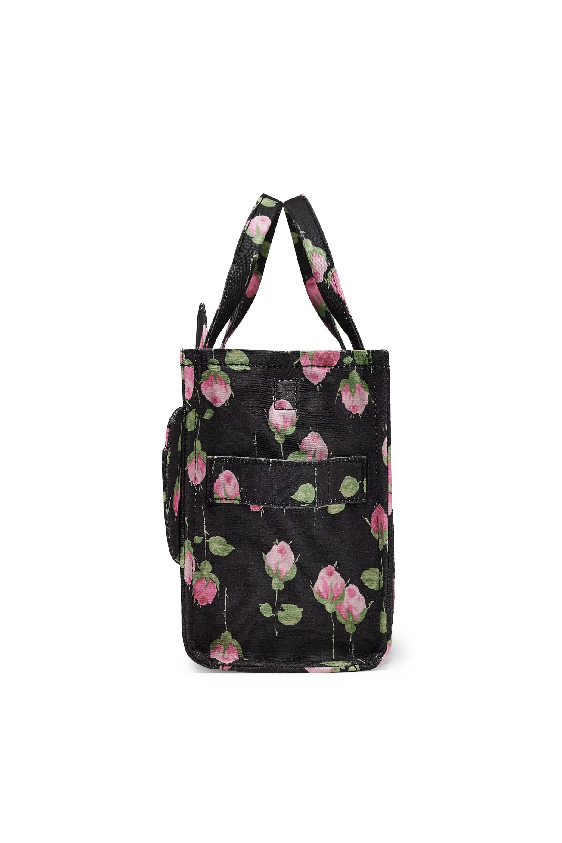 Small Tote Bag In Vintage Floral Canvas With Oversized Bow 