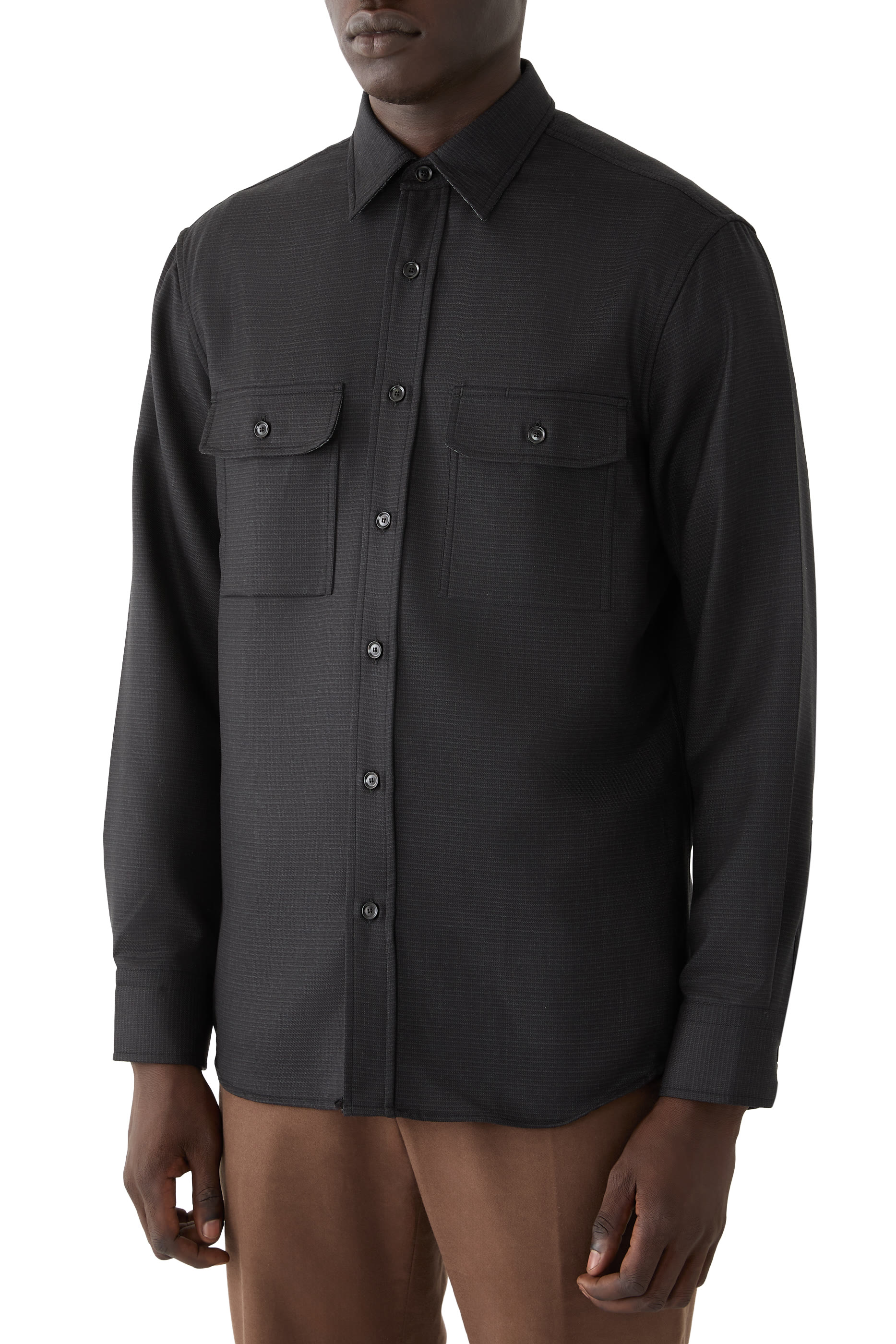 Super 160's Wool Military Shirt