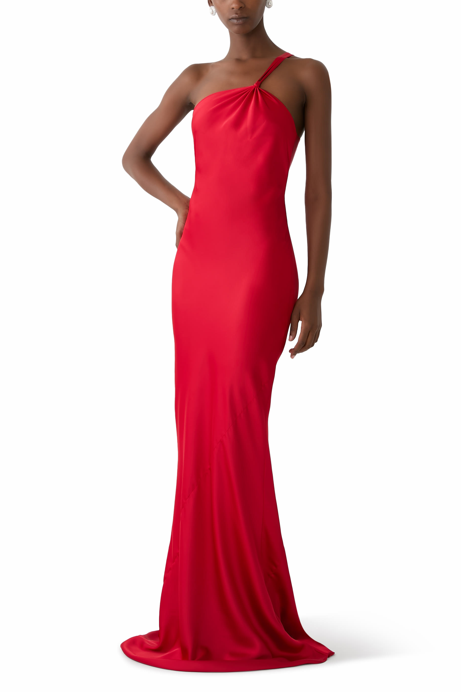 One Shoulder Bias Gown