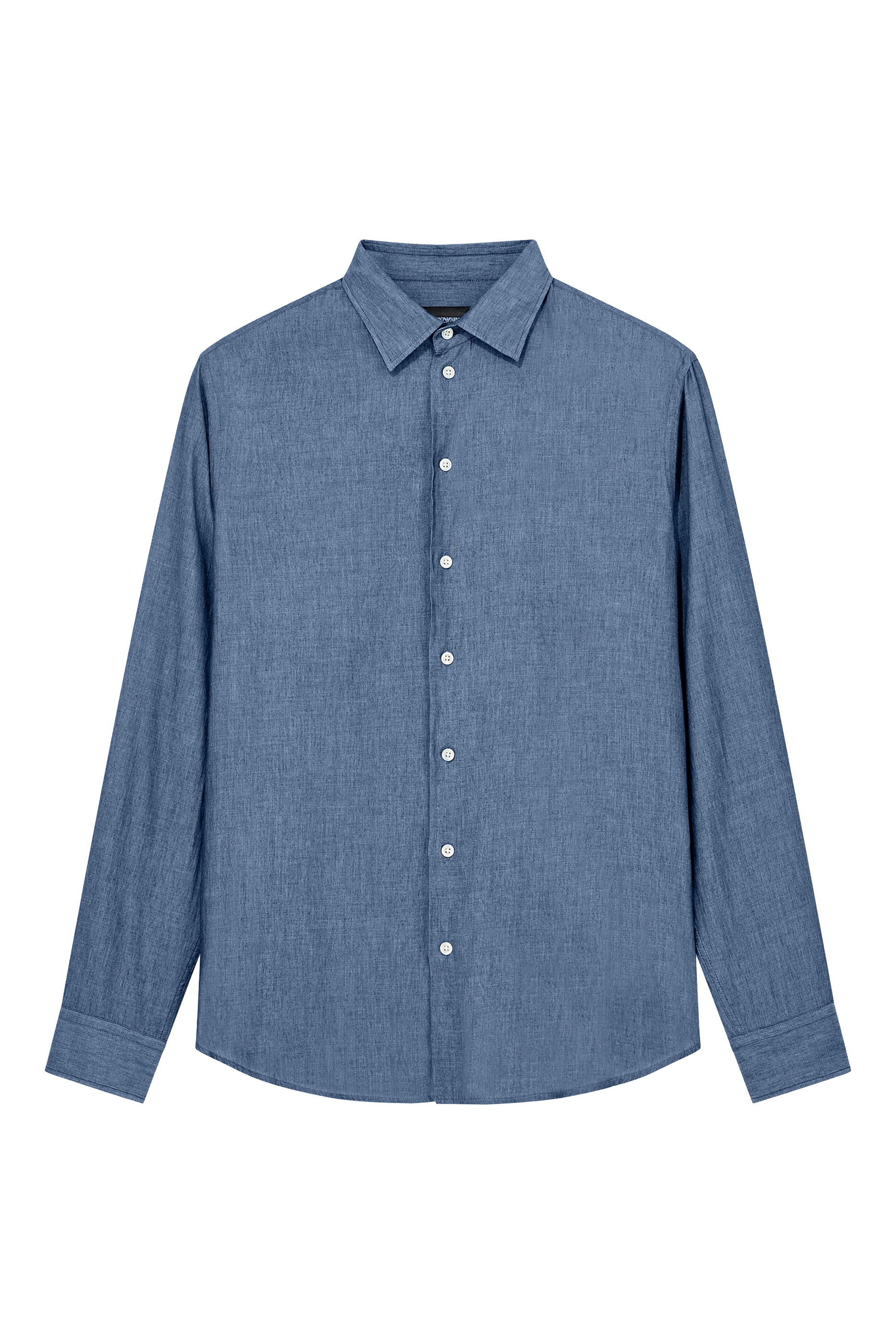 Classic Collar Denim-Effect Shirt