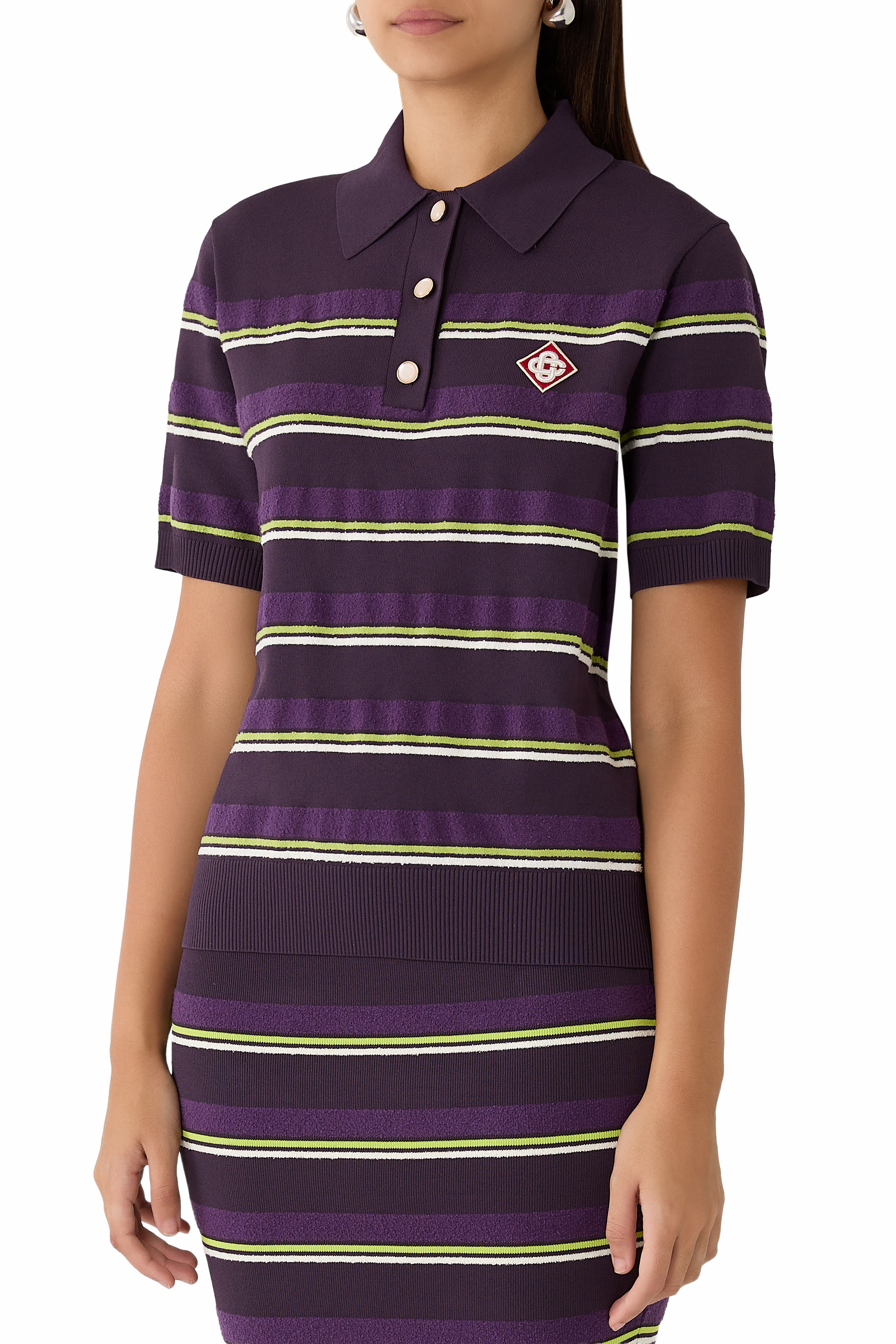 Striped Fitted Polo Shirt