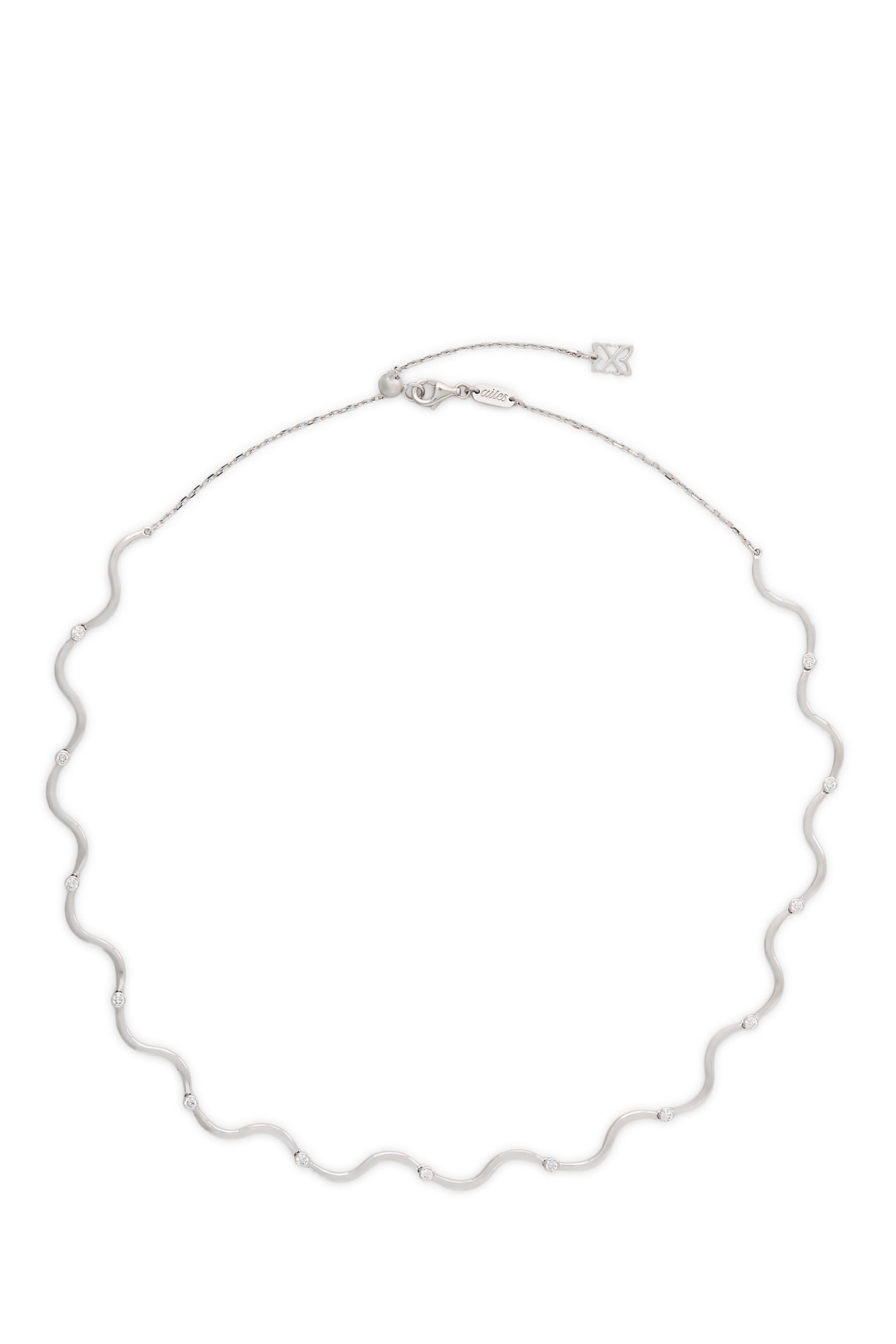 Wave Choker, 18K White Gold & Diamonds
