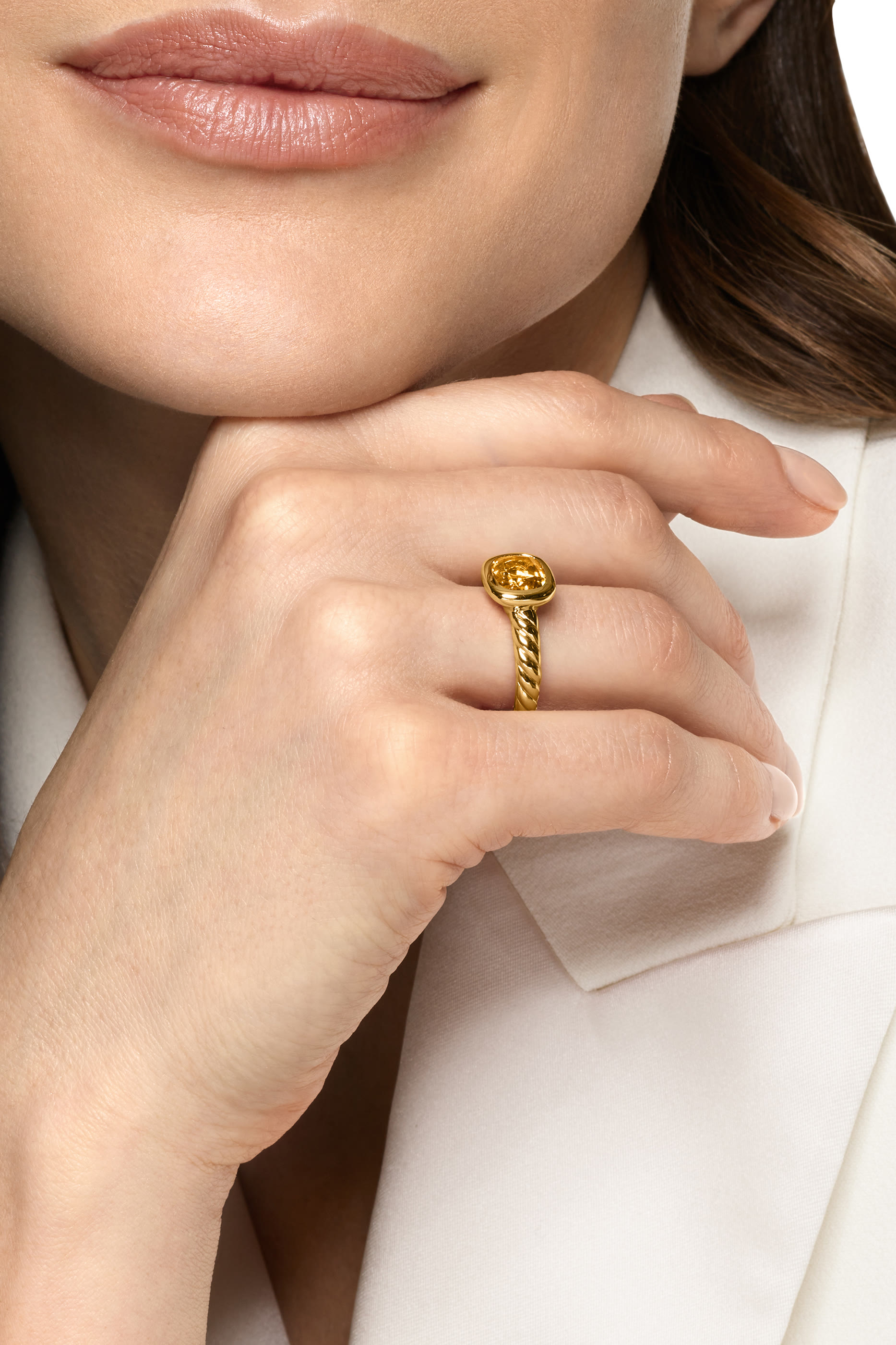 DY Mercer® Stone Ring, 18K Yellow Gold & Citrine