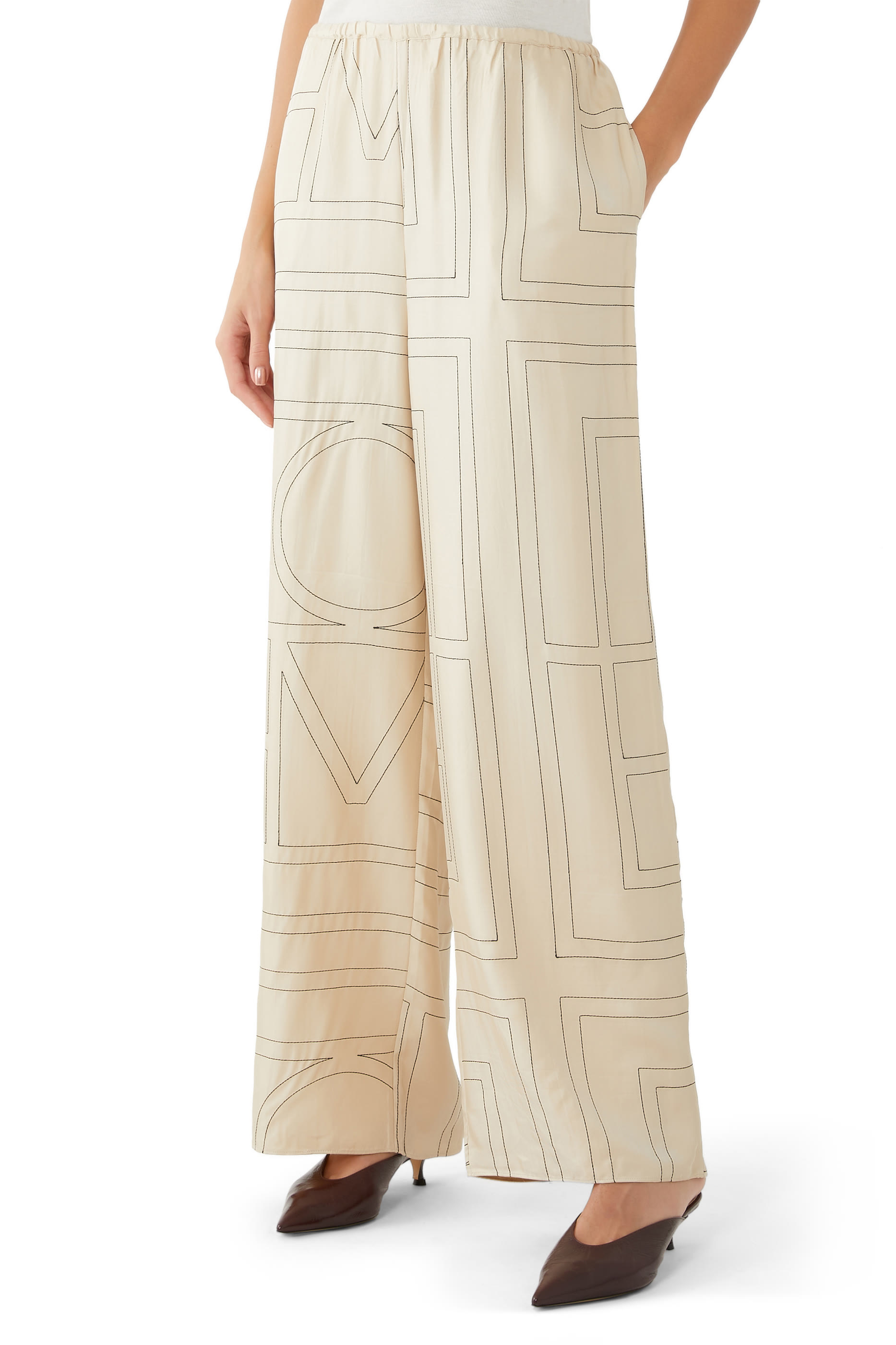 Monogram Silk Pants