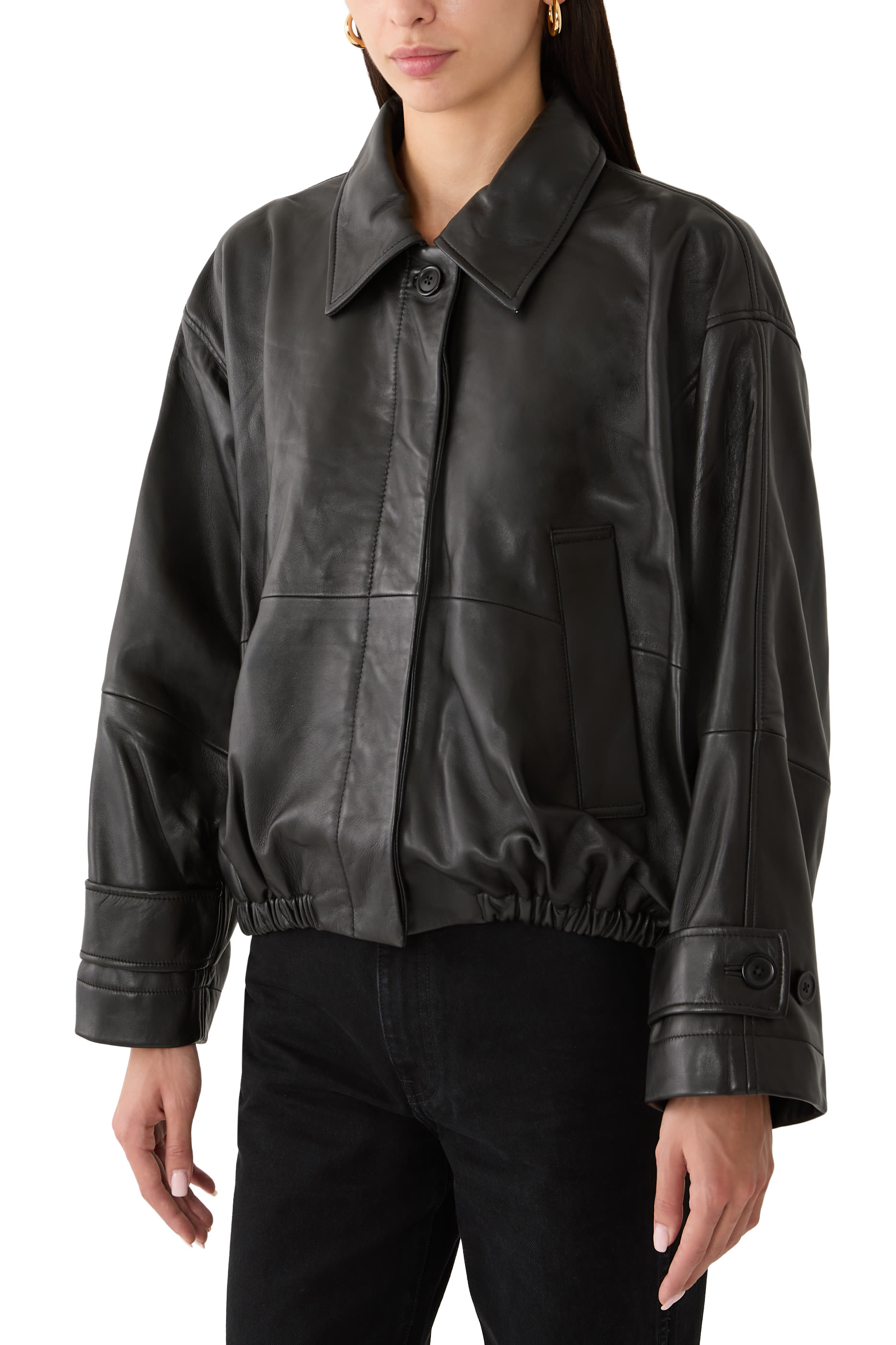 Leather Blouson Jacket