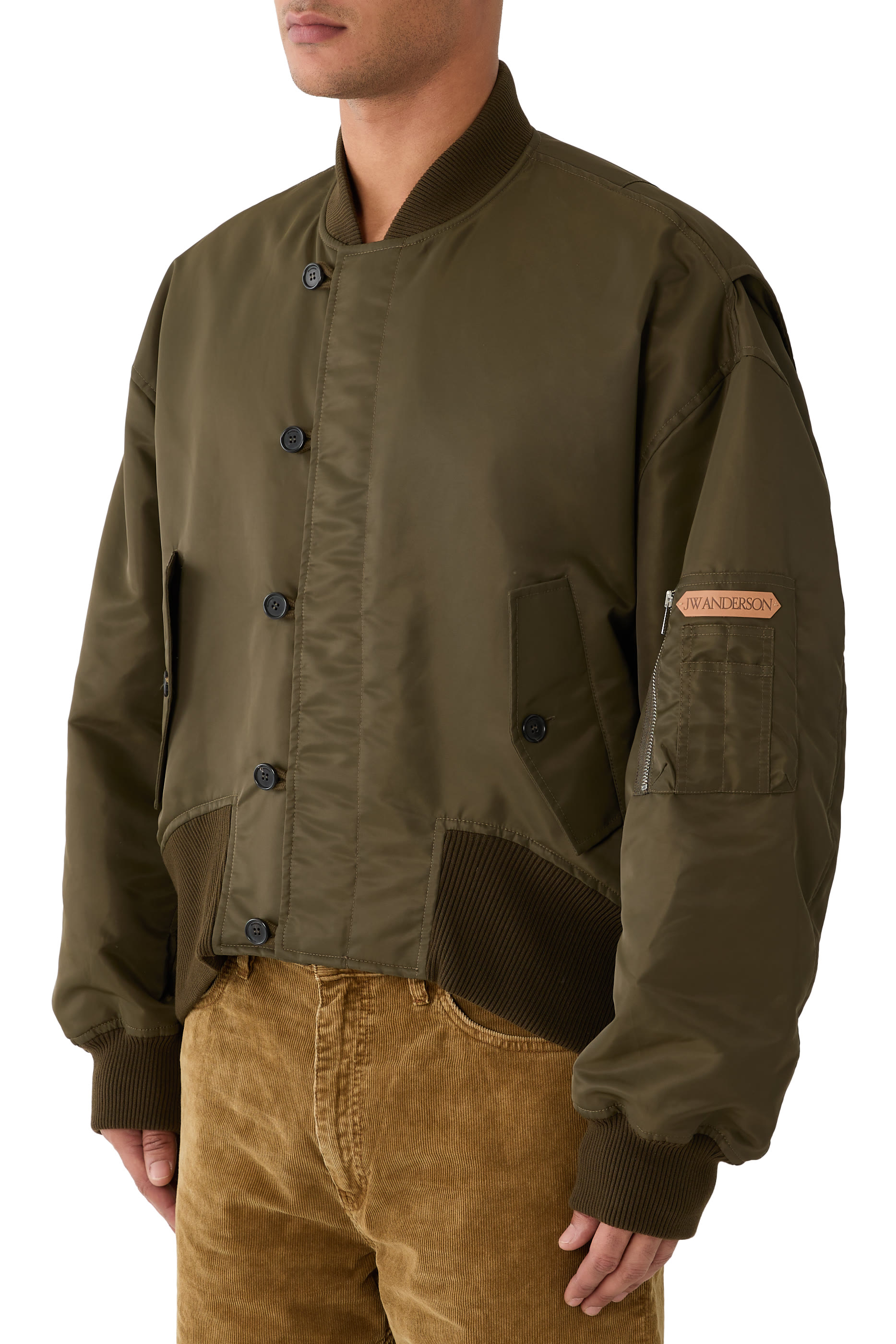 Oversized Tipped Hem Bomber Jacket