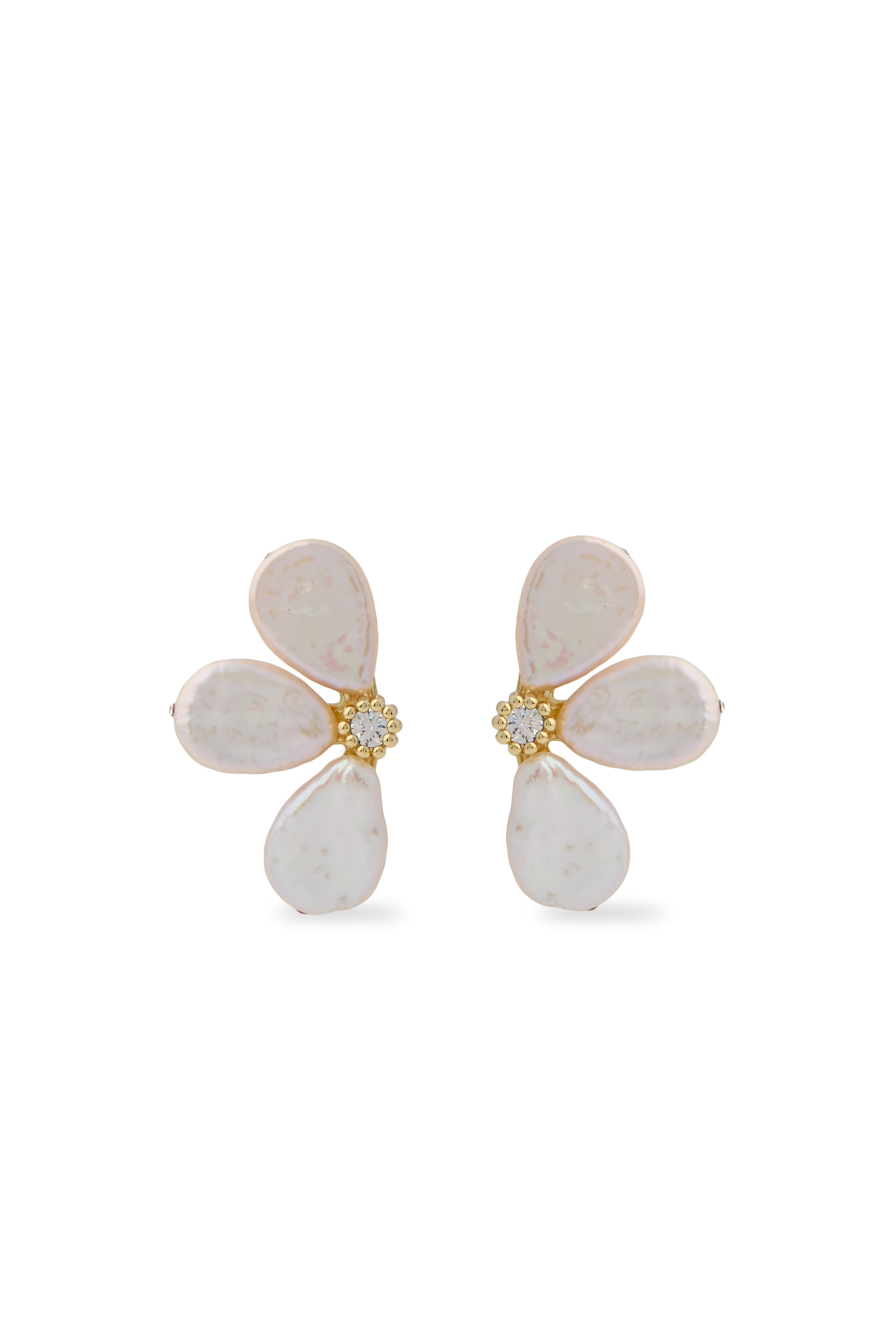 Amira Drop Earrings, 14K Gold over Sterling Silver, Pearls & Cubic Zirconia