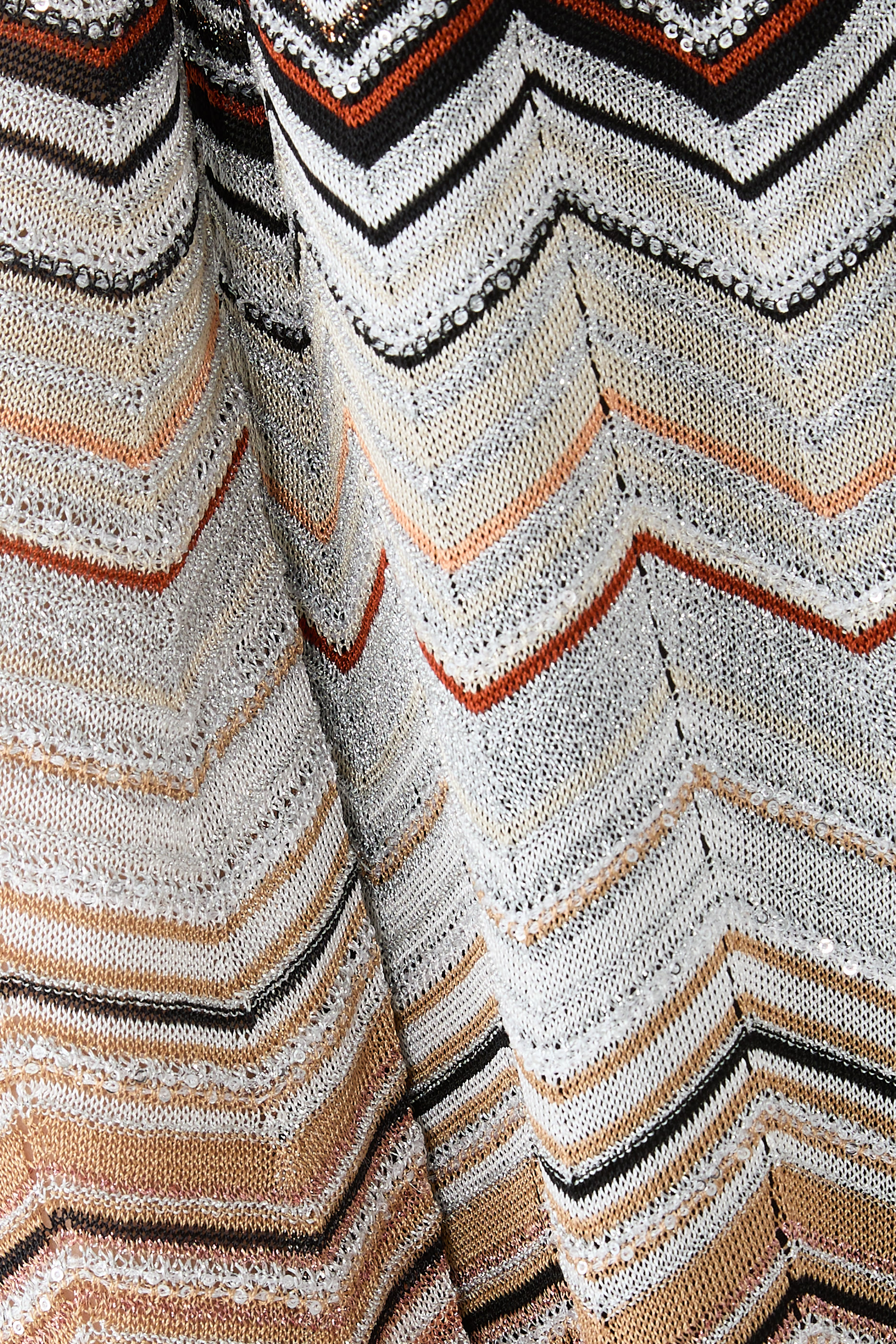 Chevron Pattern Sequin Long Cardigan